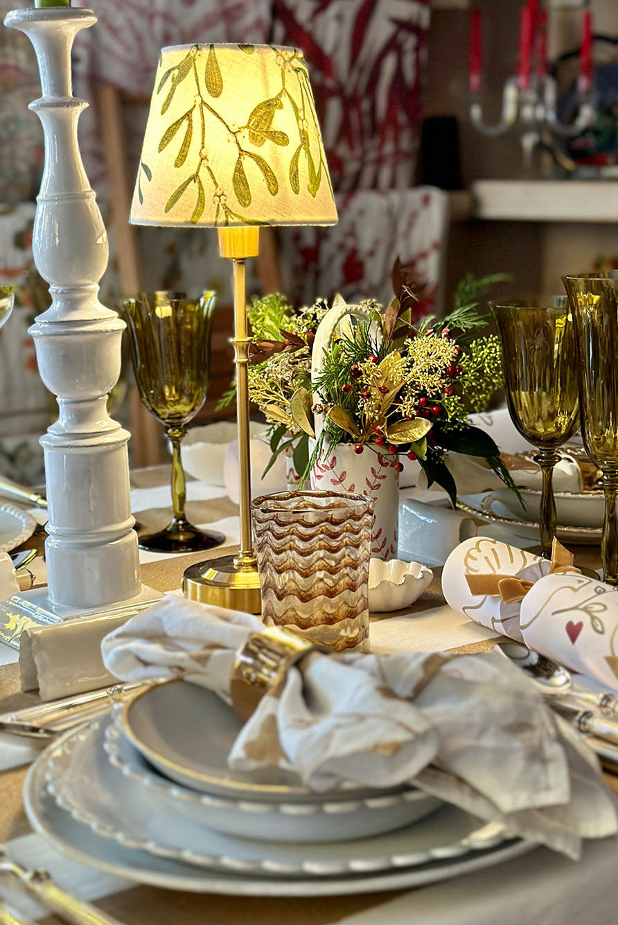 'Mistletoe' French Drum Lampshade, 13cm