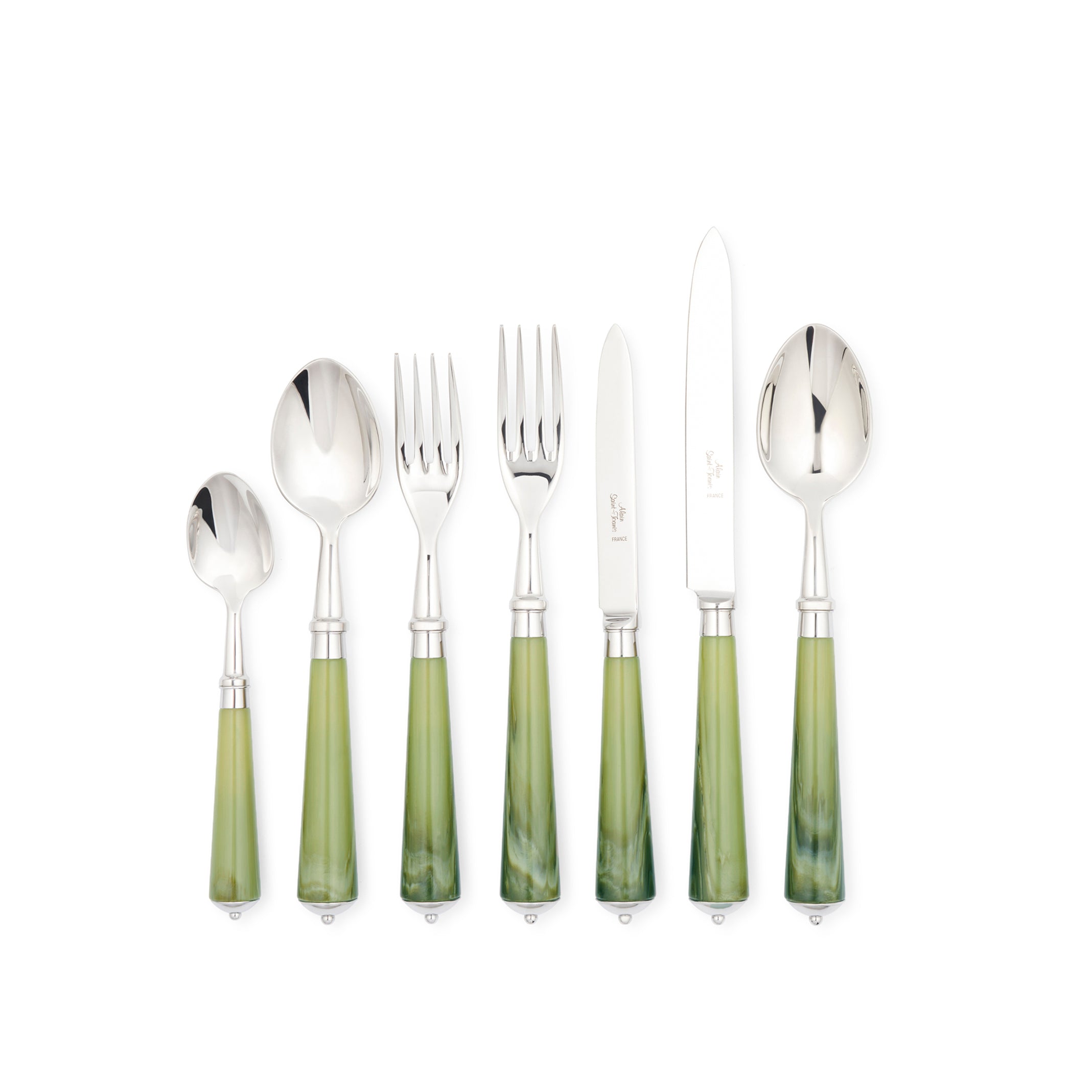 Julia Green Resin & Stainless Steel 7 Piece Cutlery Set