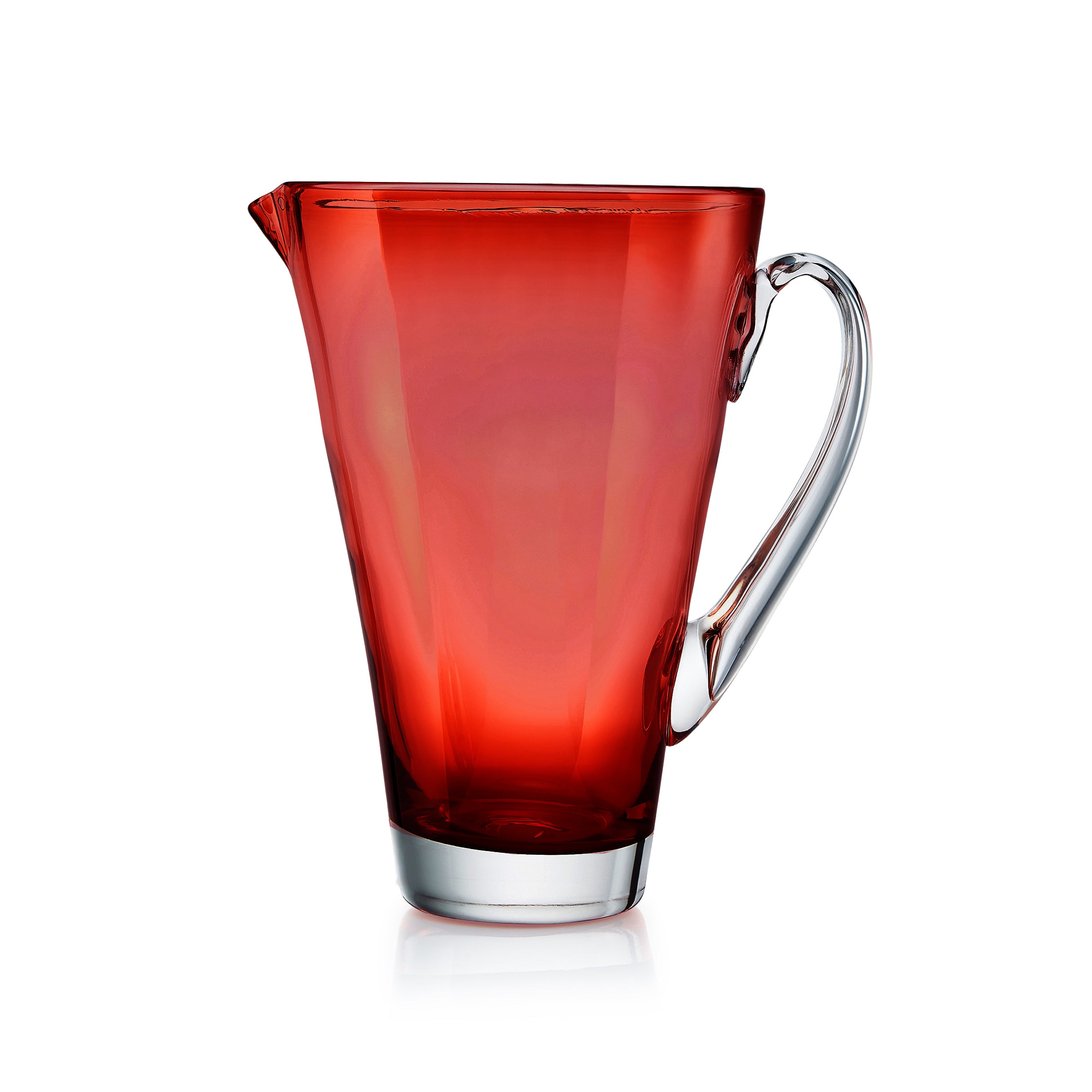 Handblown Glass 'Clair' Jug in Claret Red, 23cm