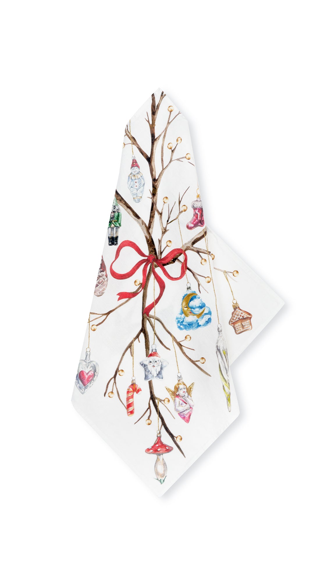 'Christmas Ornaments' Linen Napkin, 50 x 50cm