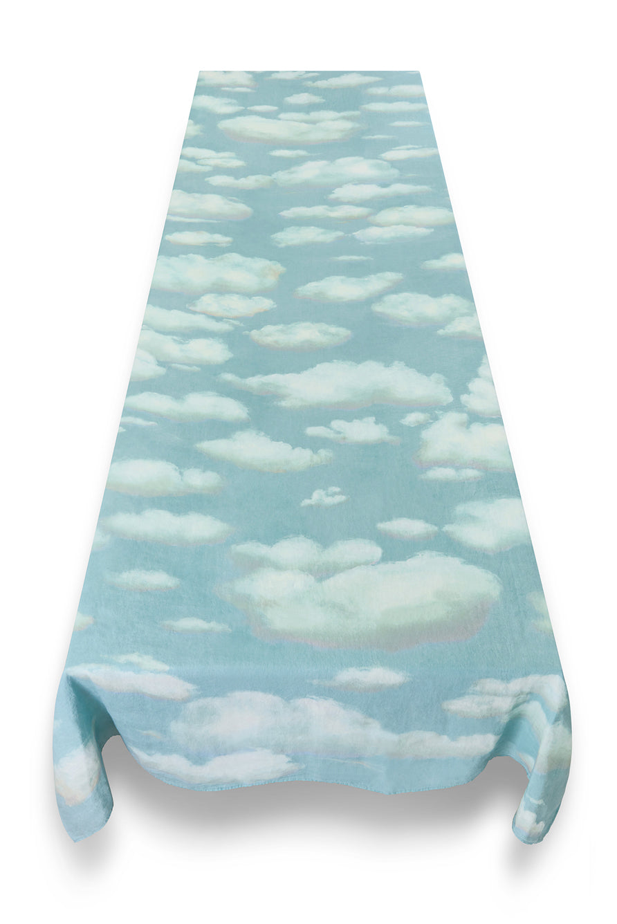 'Nuages' Cloud Linen Tablecloth in Blue