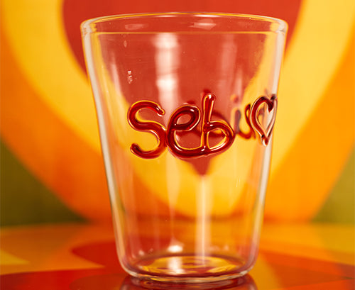 Bespoke Lovers' Heart Handblown Glass Tumbler - MADE TO ORDER