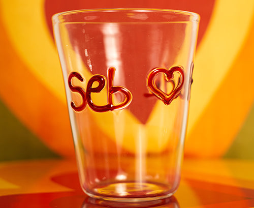 Bespoke Lovers' Heart Handblown Glass Tumbler - MADE TO ORDER