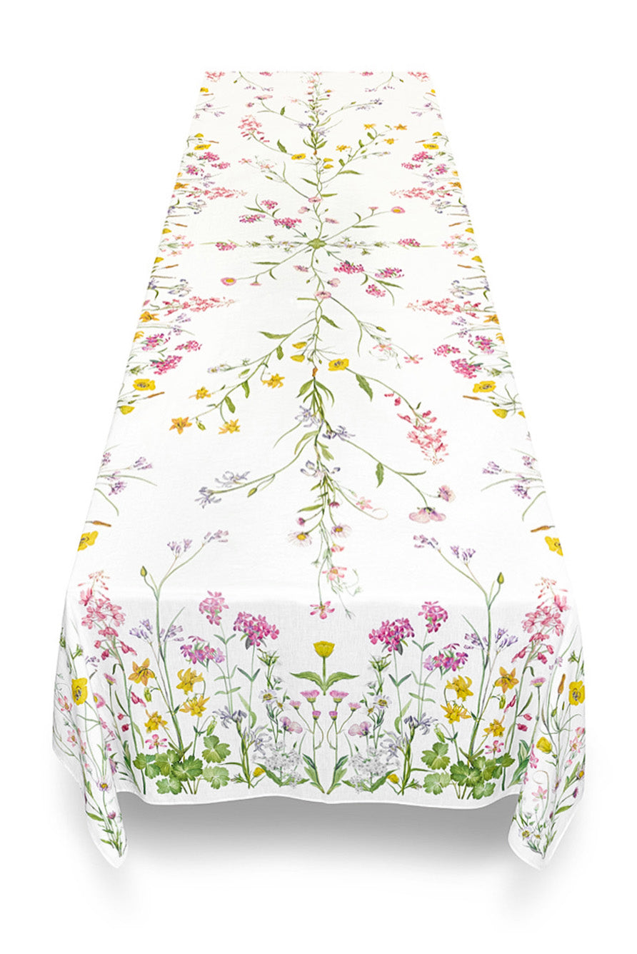 'Our June' Floral Linen Tablecloth