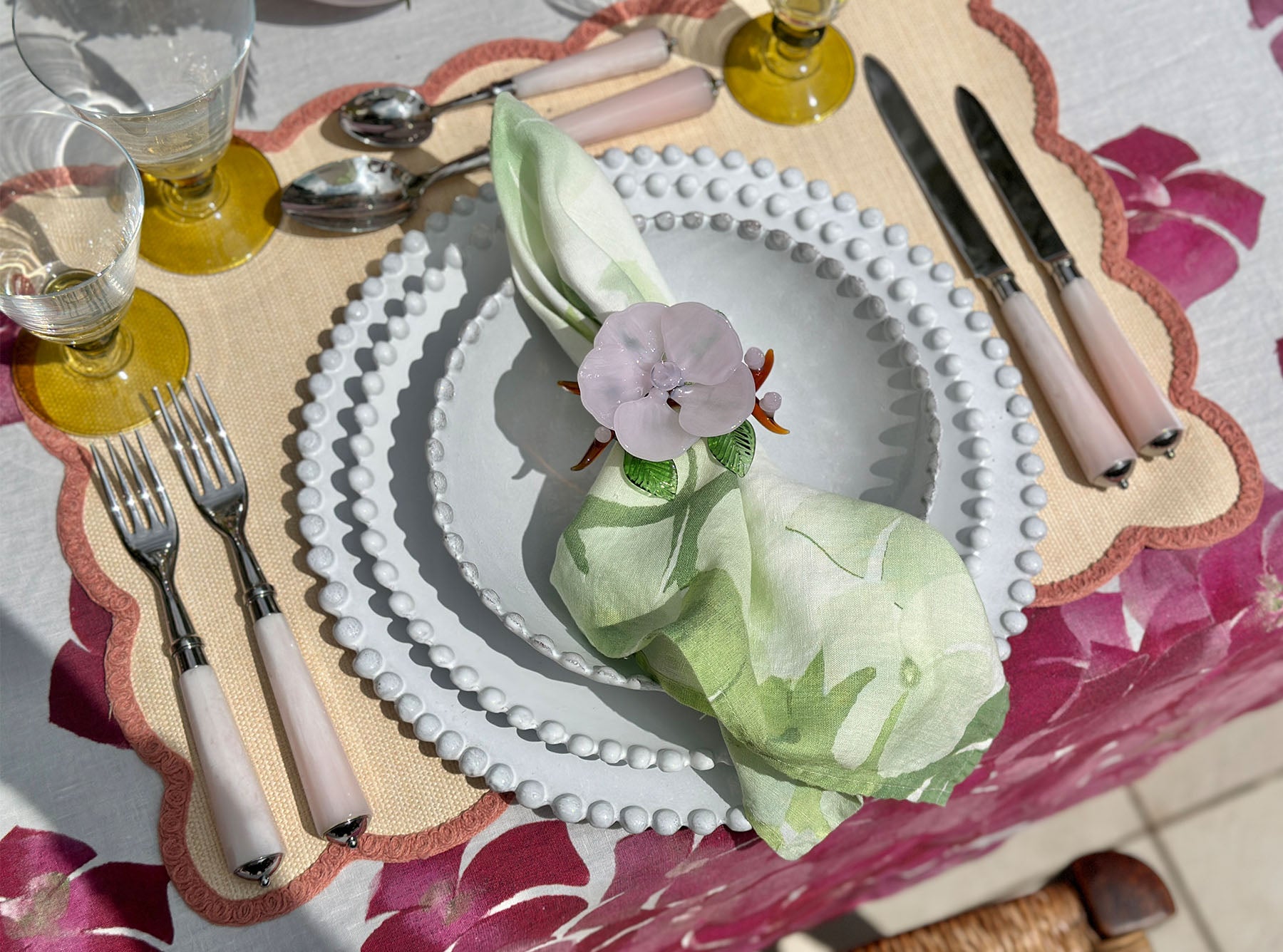 S&B x Casarialto 'Blossom in Full Bloom' Handblown Glass Napkin Ring