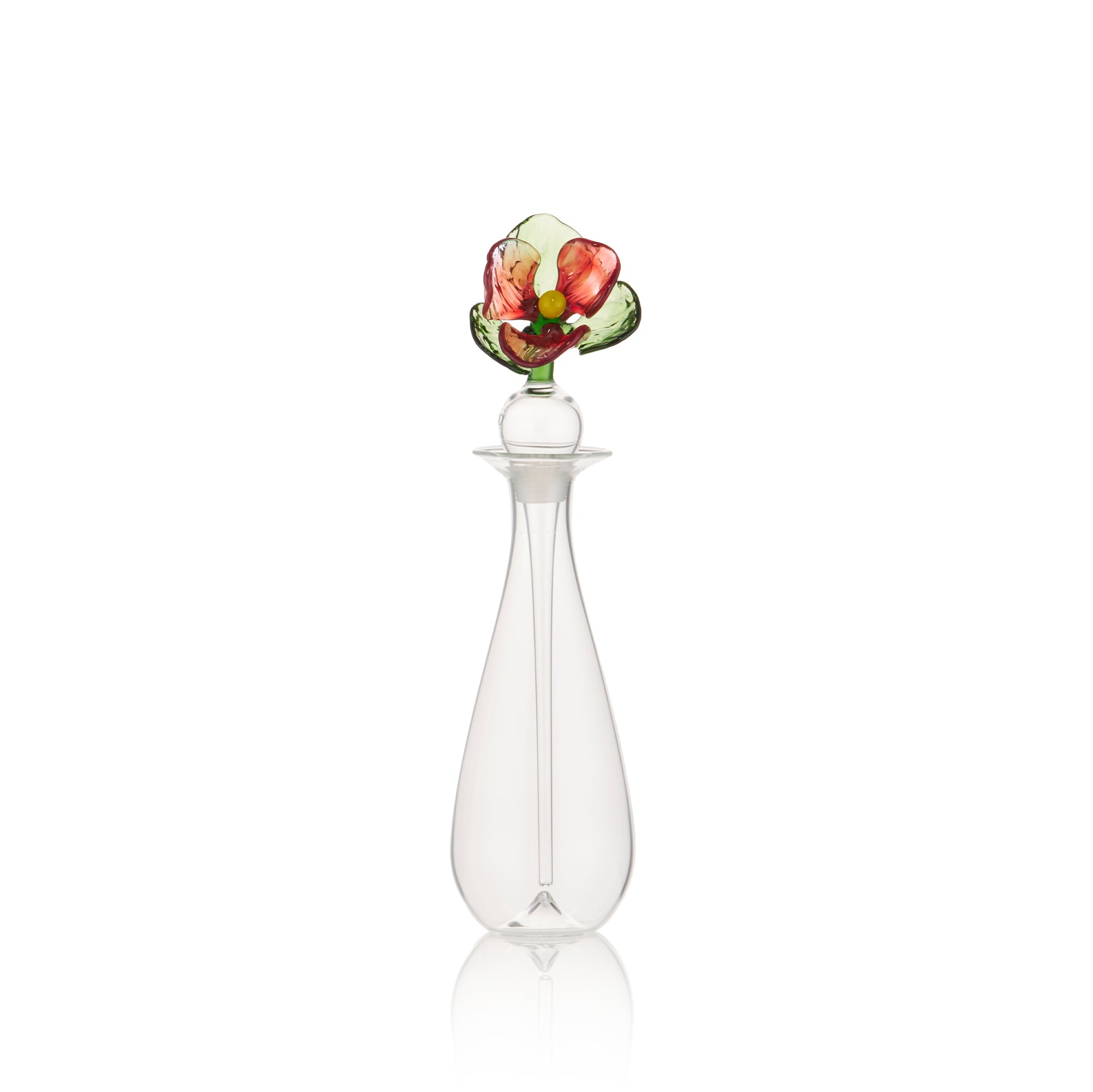 Pansy Flower Glass Oil Bottle, 27cm