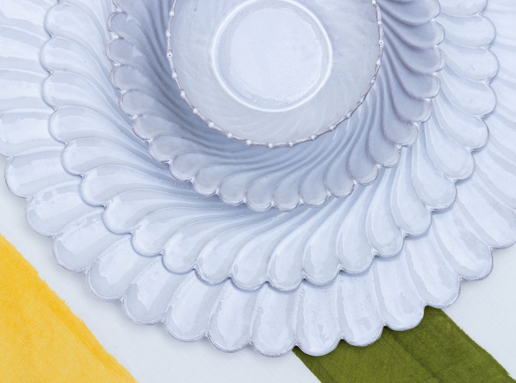 Peggy Scalloped Charger Plate by Astier de Villatte, 34cm