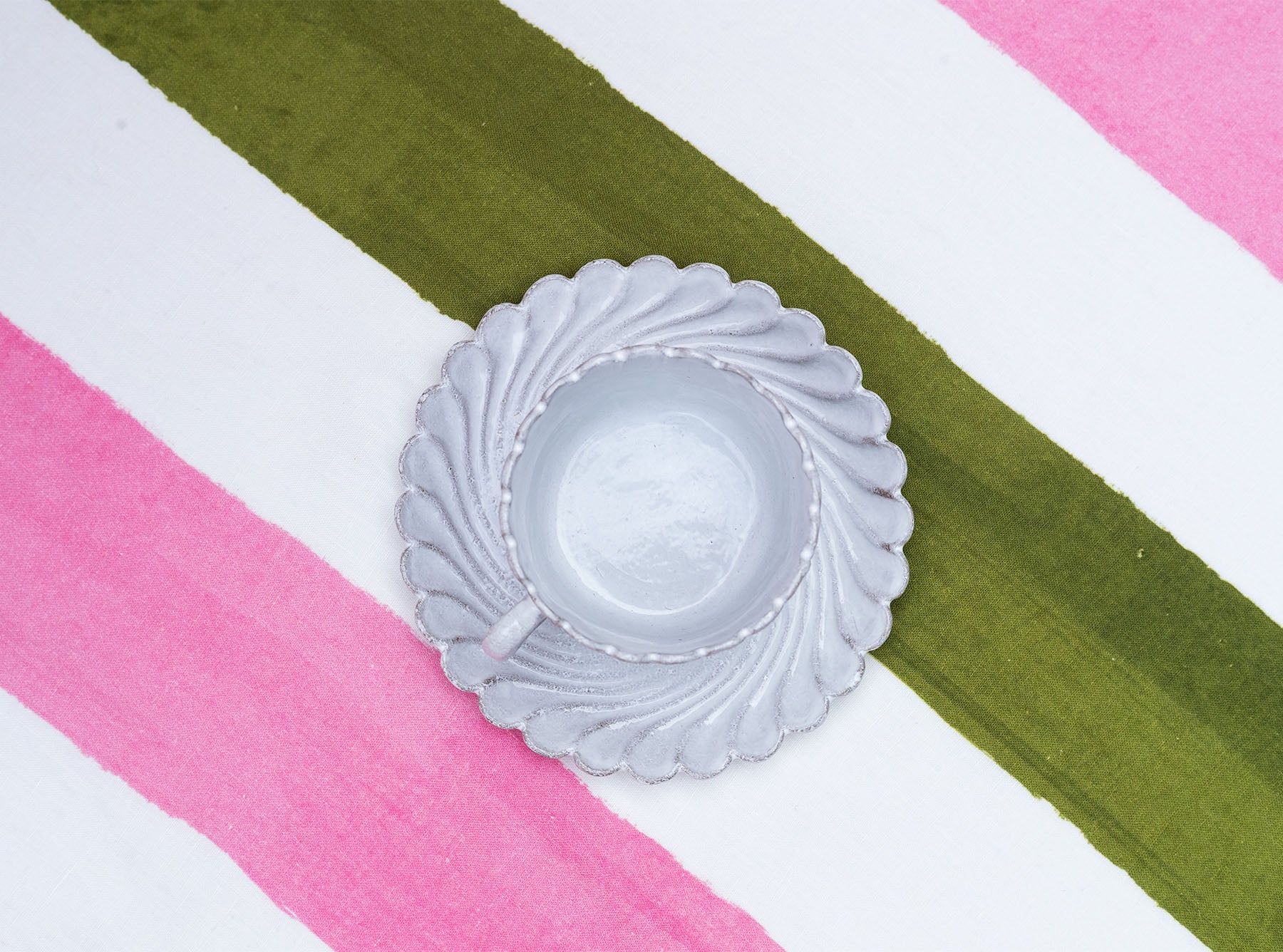 Peggy Scalloped Tea Cup by Astier de Villatte, 10cm