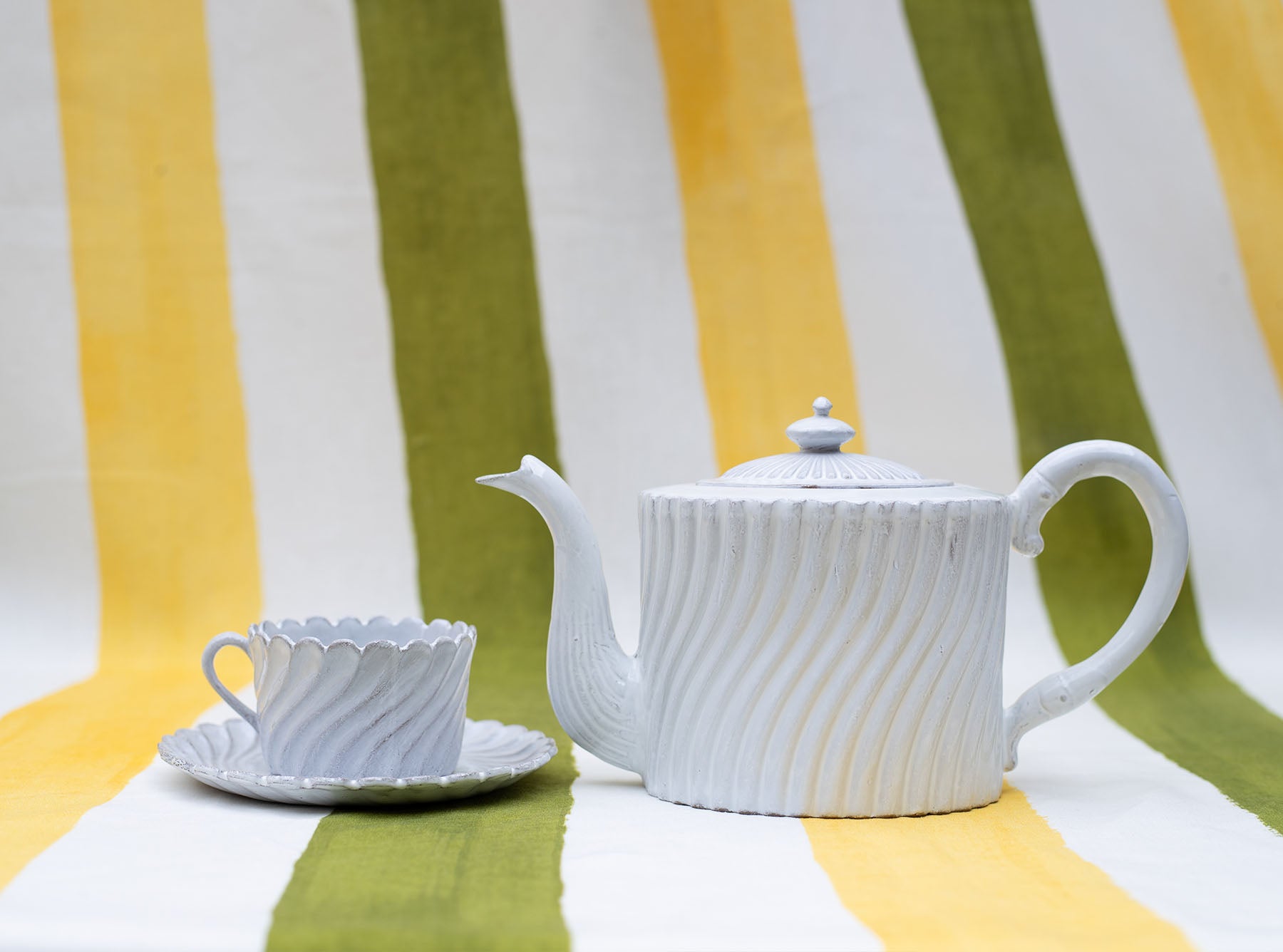 Peggy Scalloped Tea Cup by Astier de Villatte, 10cm