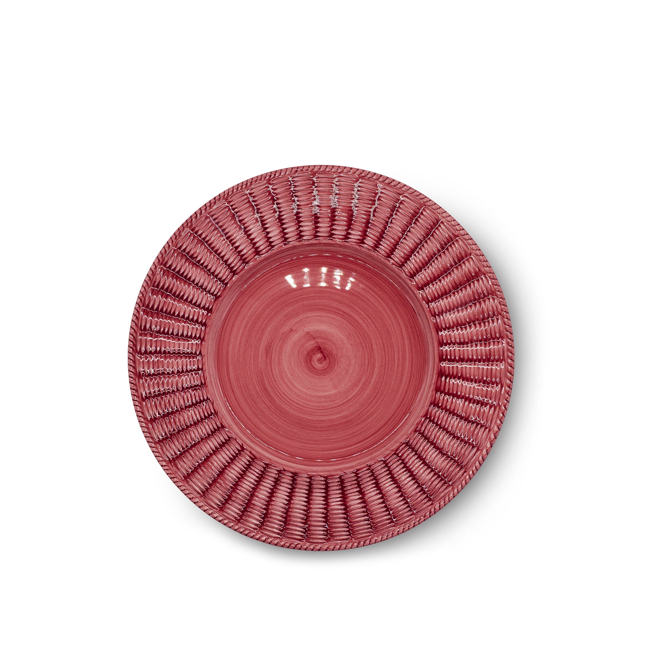 Rattan Effect Hand-Painted Bordeaux Charger Plate, 32.5cm