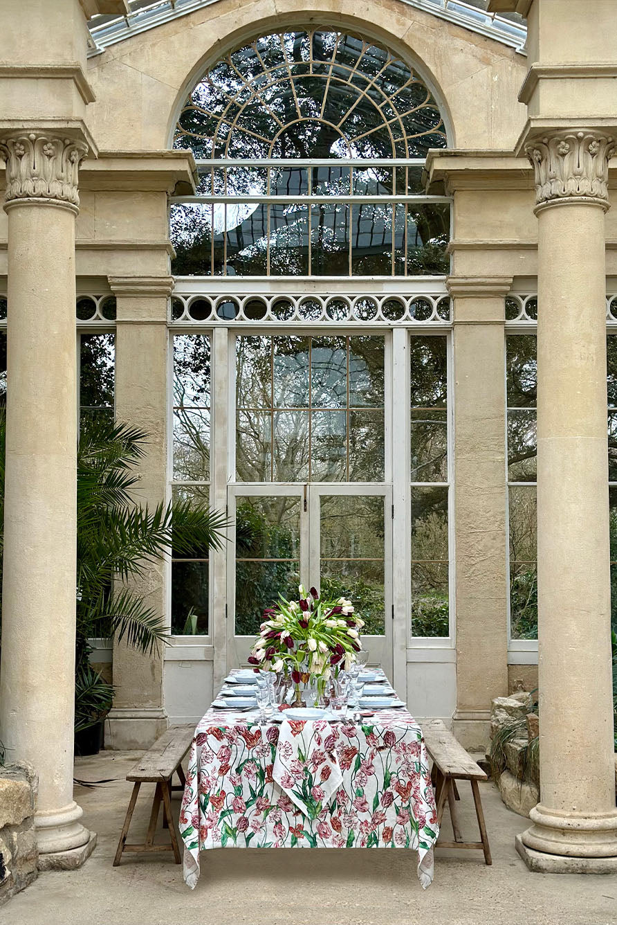 Handblown Clear Bumba Glass Tumbler with Rose Pink Rim, 30cl