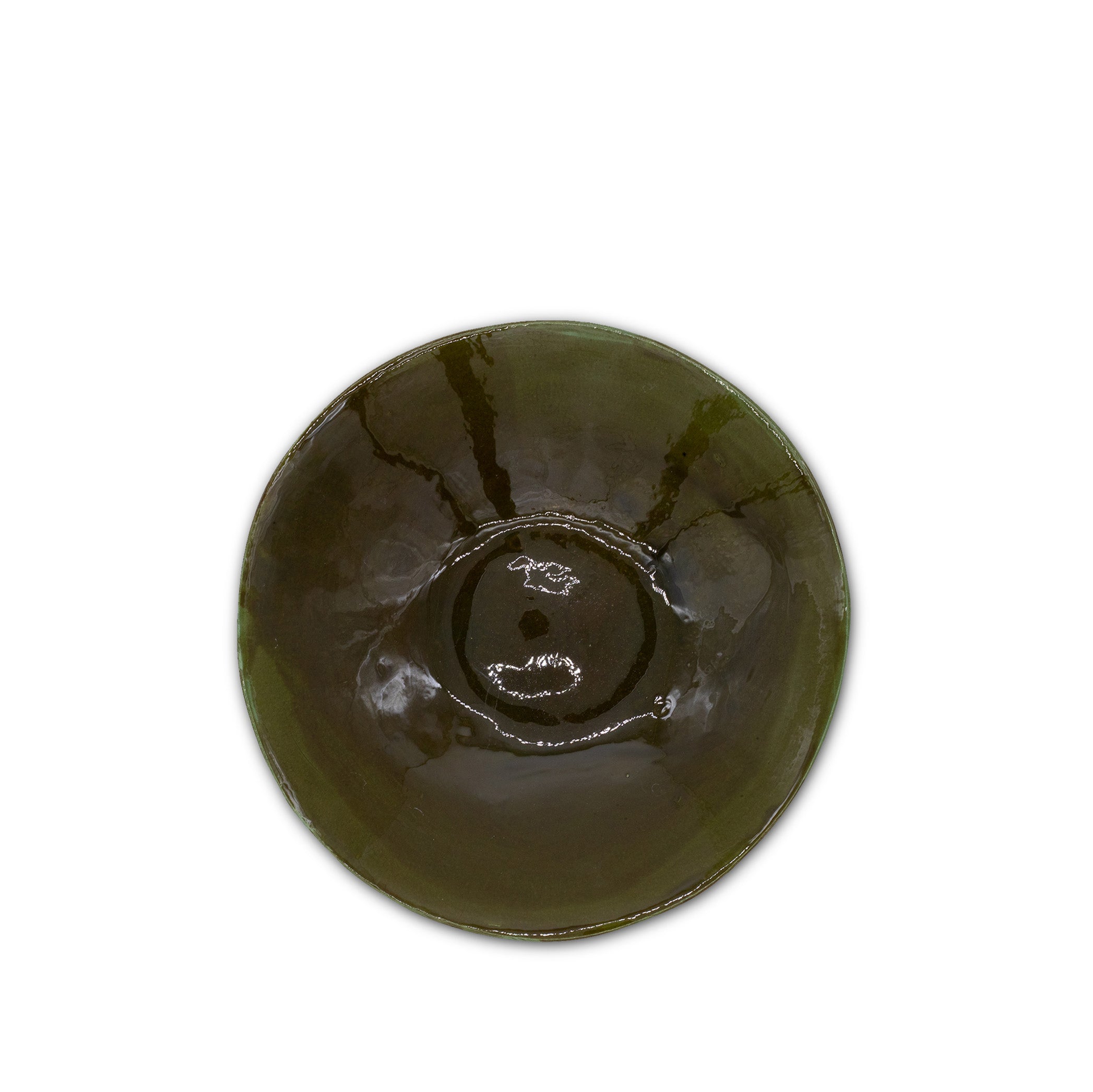 Large Olive Porcelain Serving Bowl, 30cm