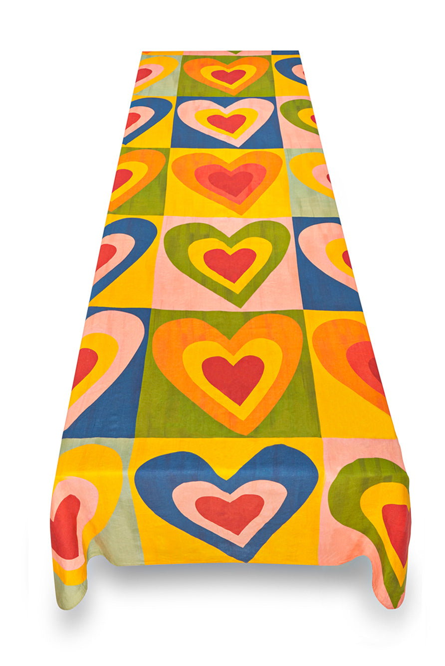 'Queen of Hearts' Linen Tablecloth