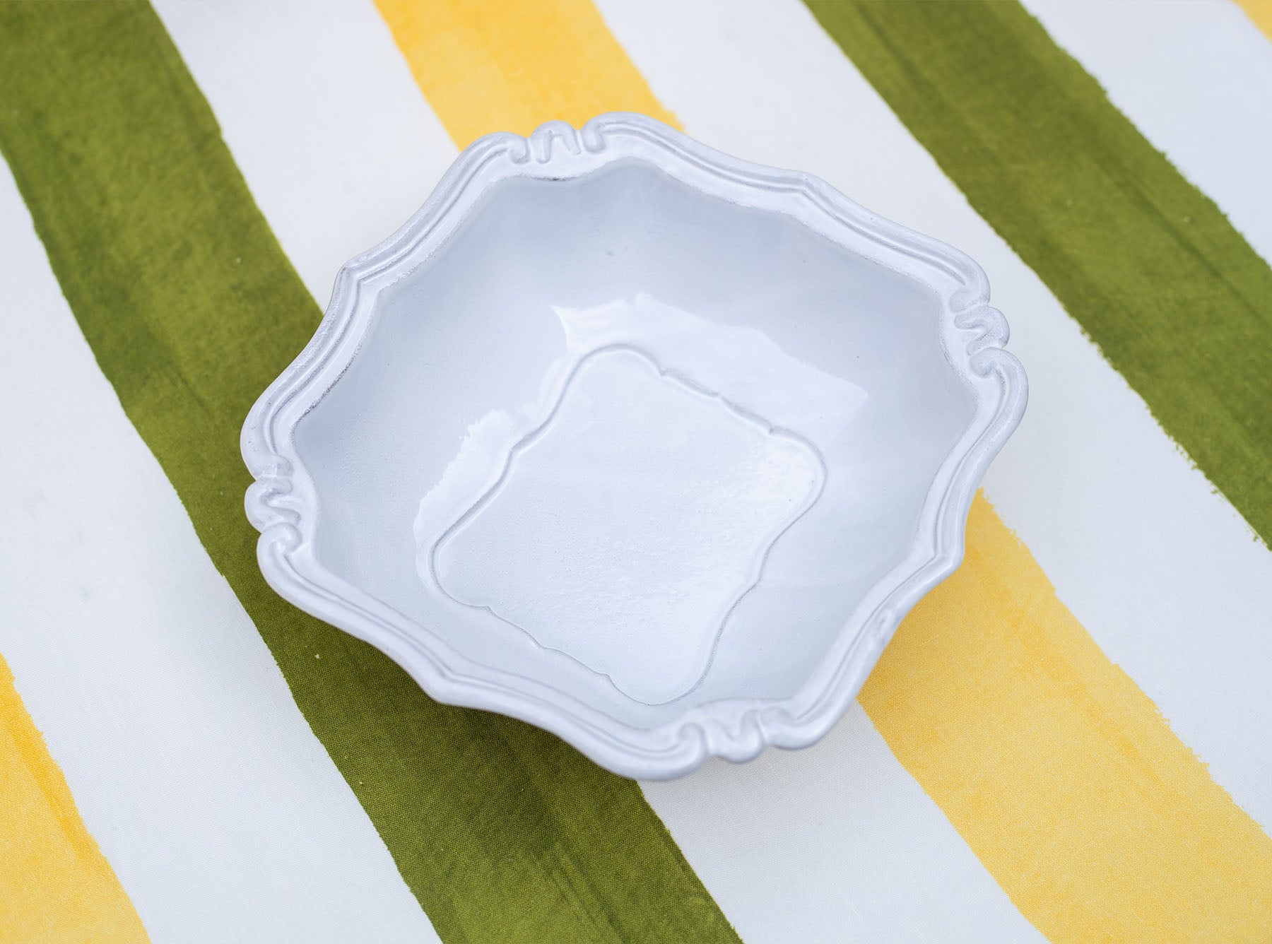 Regence Ceramic Square Salad Bowl by Astier de Villatte, 23cm