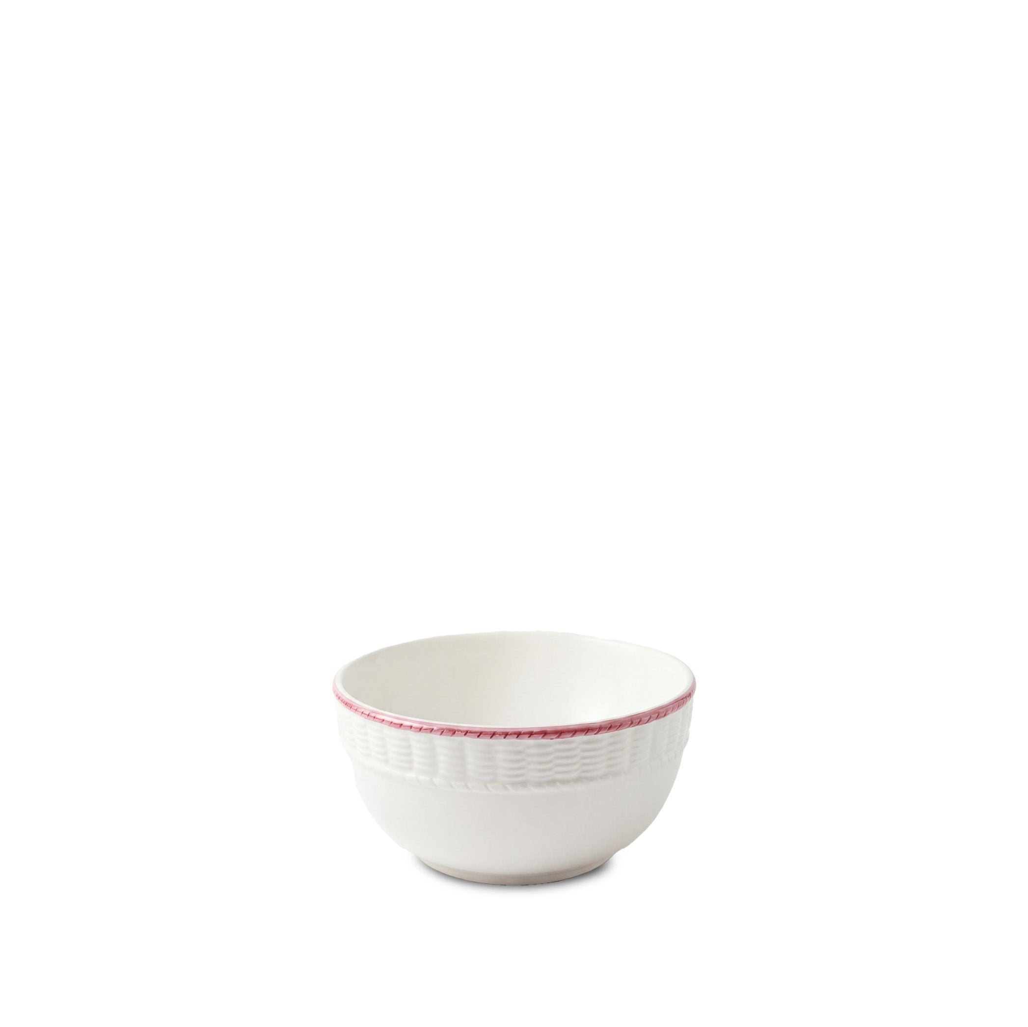 Rattan Effect Hand-Painted Brushed Bordeaux Cereal Bowl, 16cm