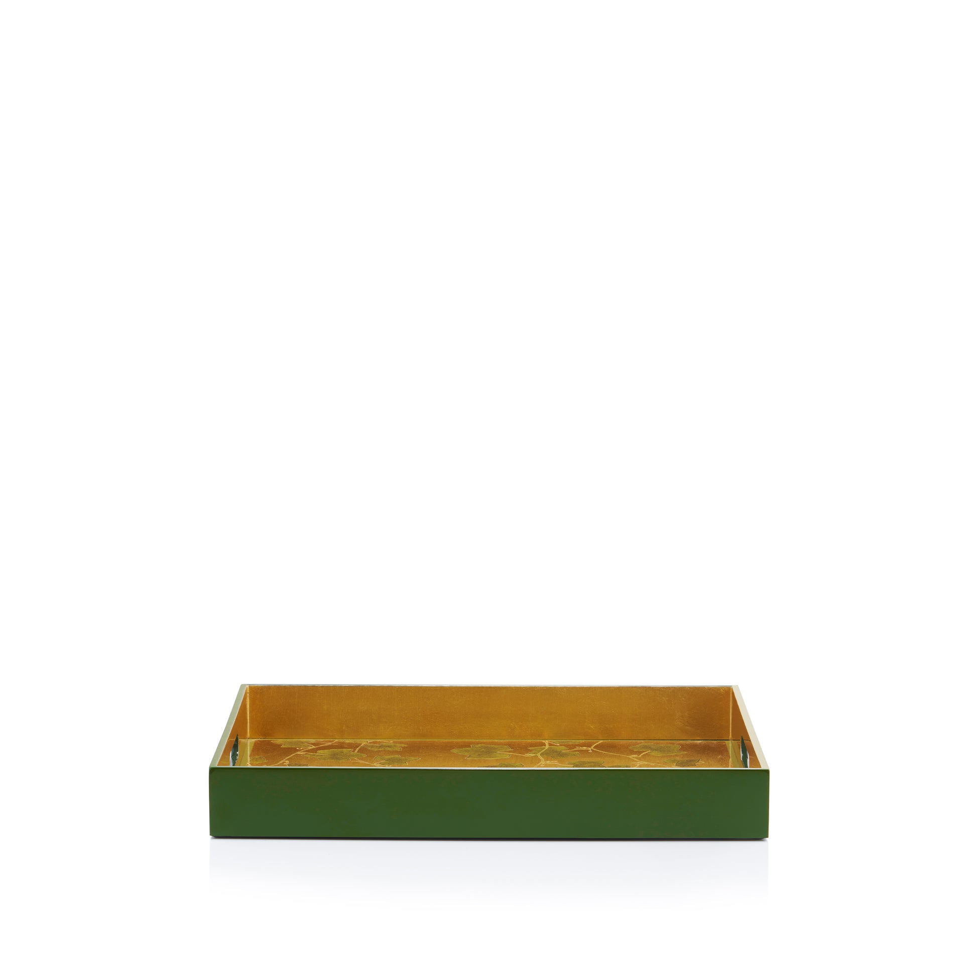 Gold Leaf 'Ivy' Rectangular Lacquered Tray, 40 x 23cm