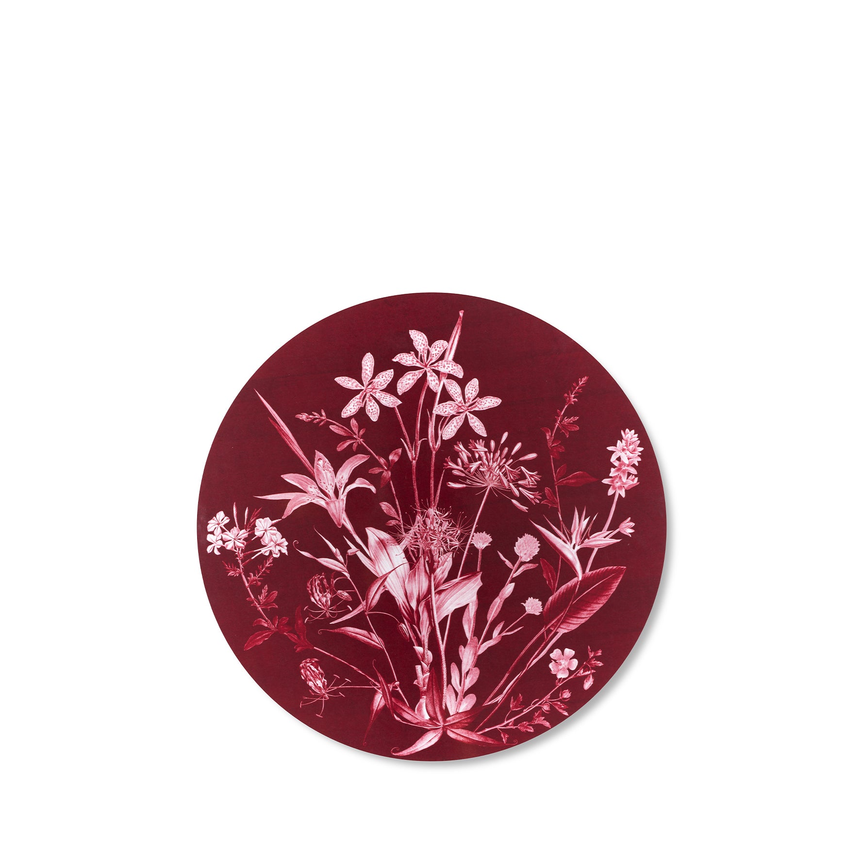 Round 'African Flower' Cork-Backed Placemat, 34cm