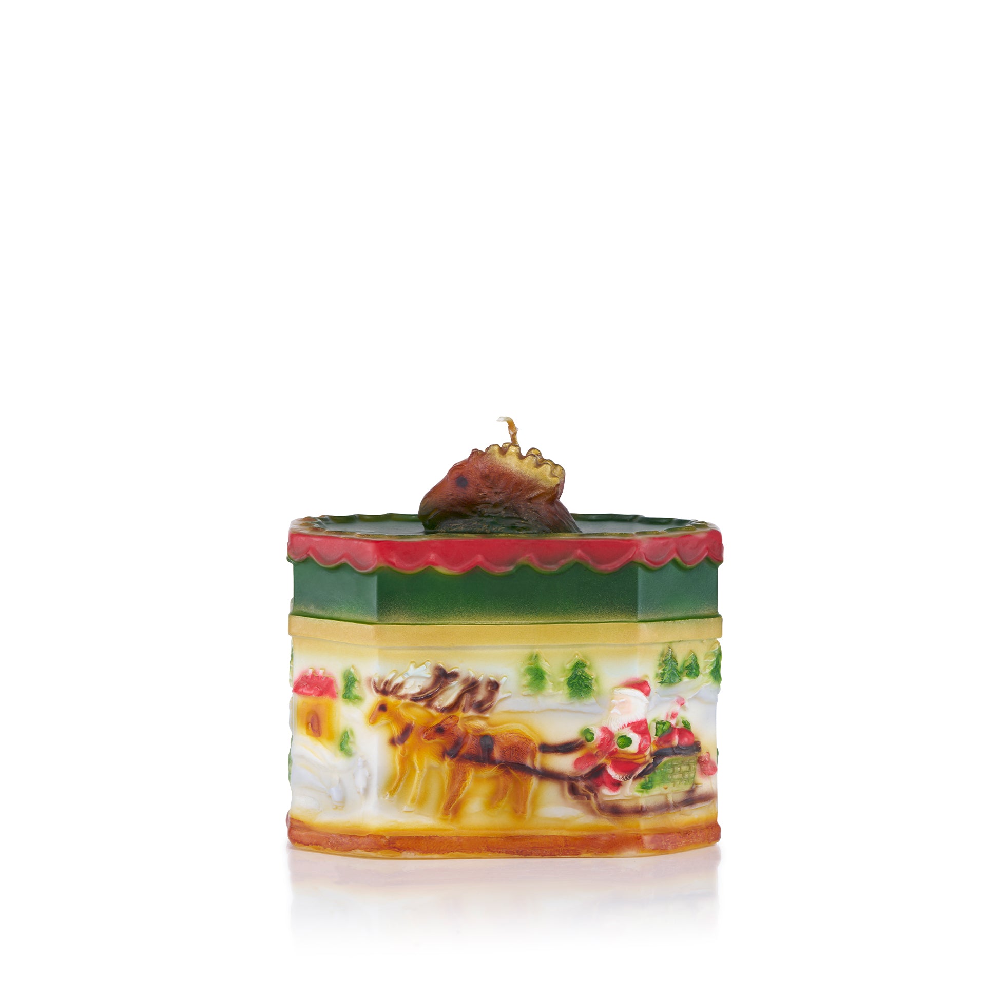 Reindeer Trinket Box Decorative Candle, H.14 Ø10.5cm