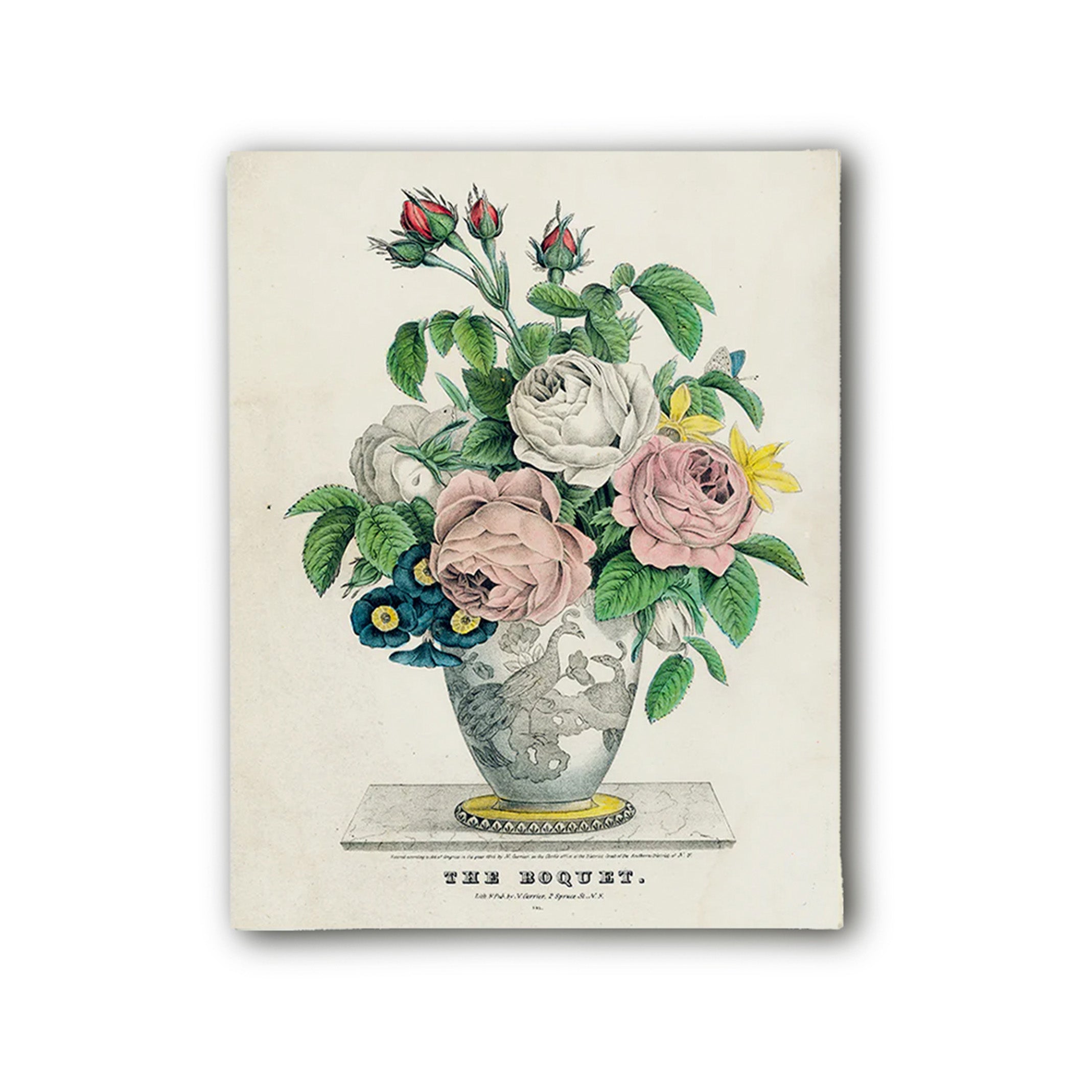 John Derian 'Rose & Peacock P291' Rectangular Tray, 28 x 35.5cm