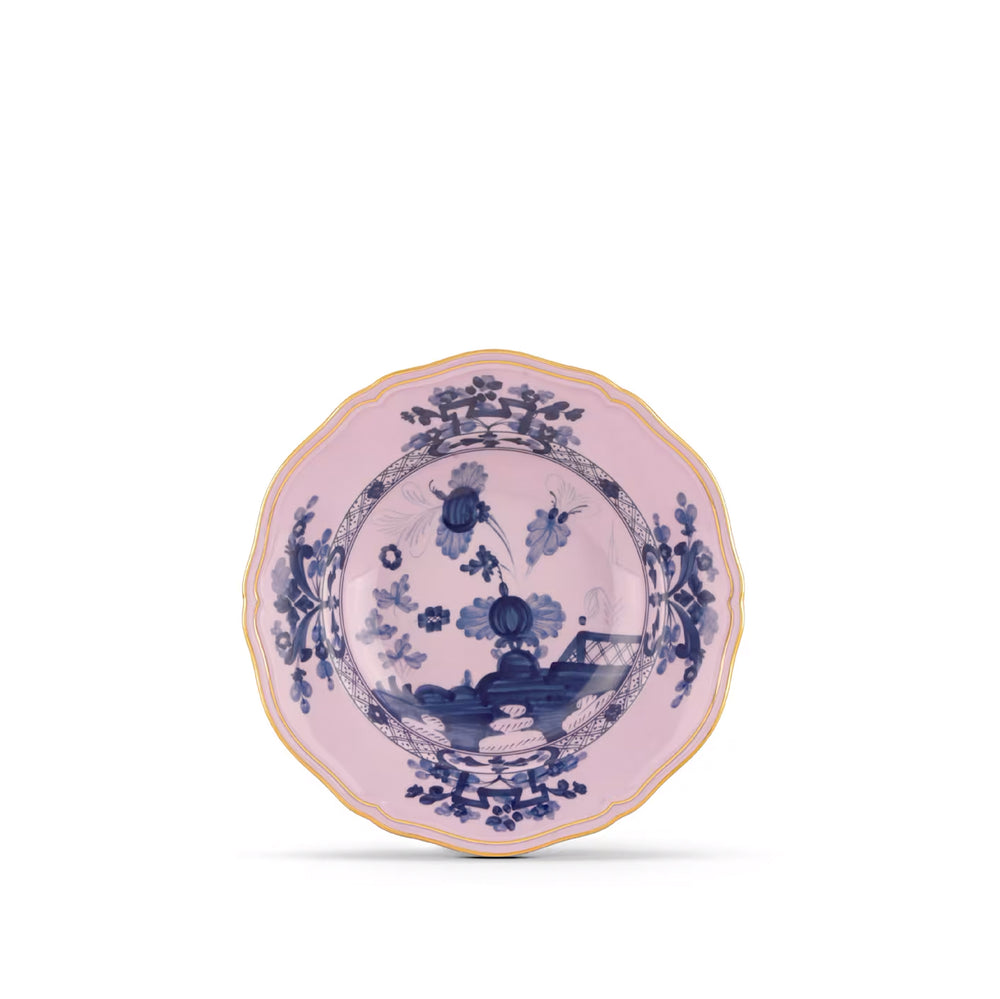 Set of 2 Oriente Italiano 'Azalea' Soup Plates in Pink & Blue, 24cm