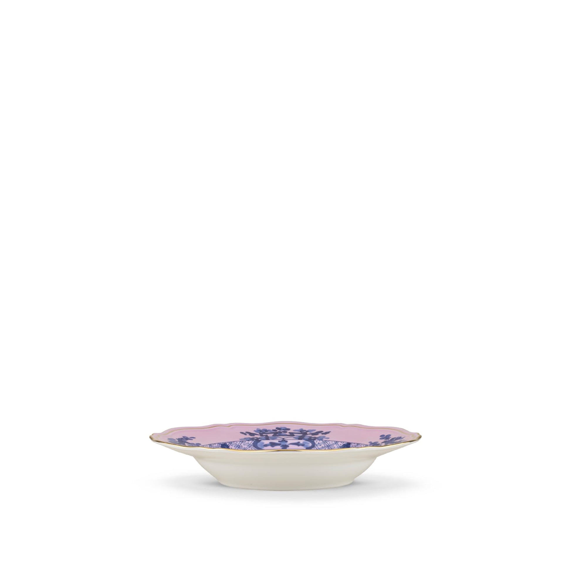 Set of 2 Oriente Italiano 'Azalea' Soup Plates in Pink & Blue, 24cm