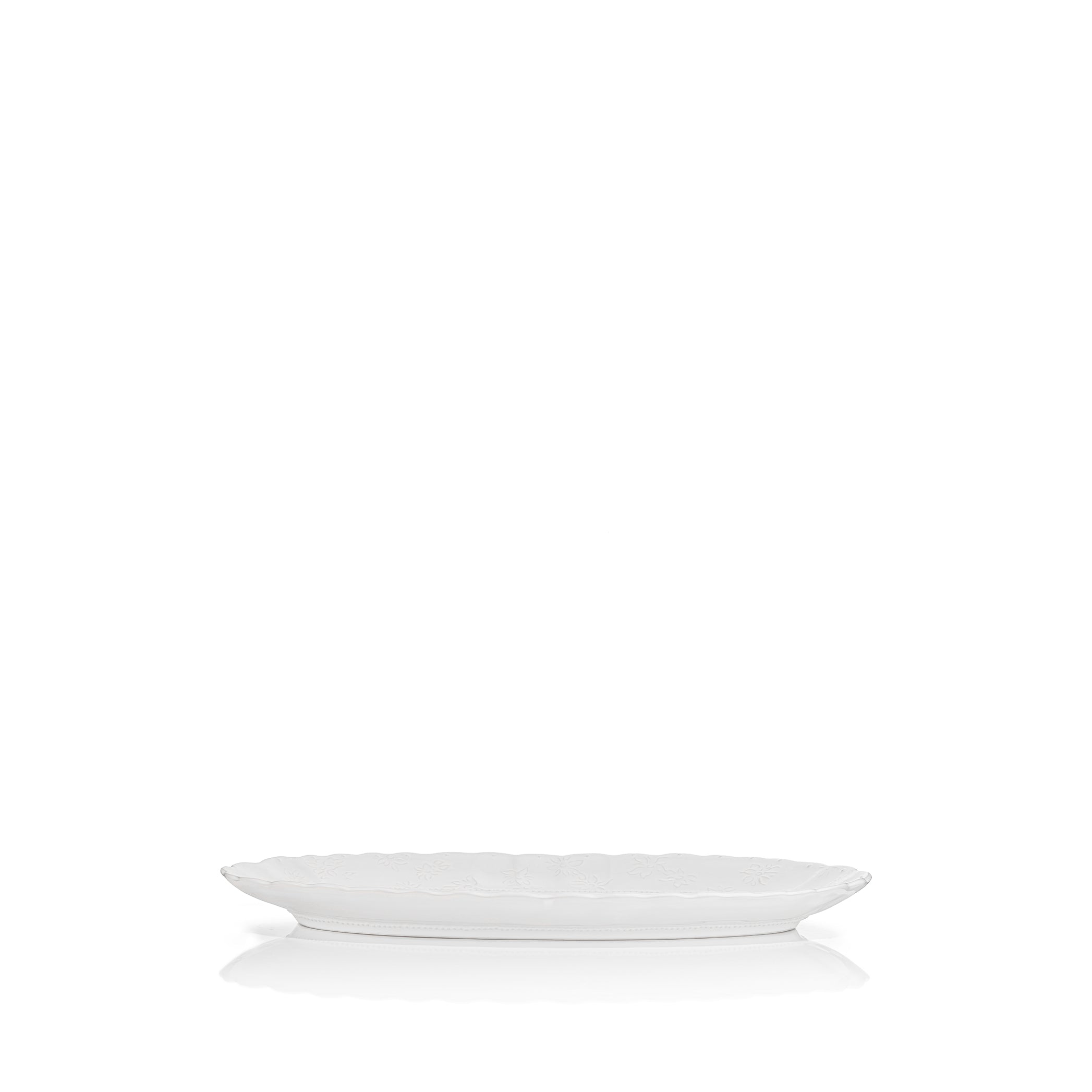 Bernadette's Falling Flower White Oval Platter, 46cm