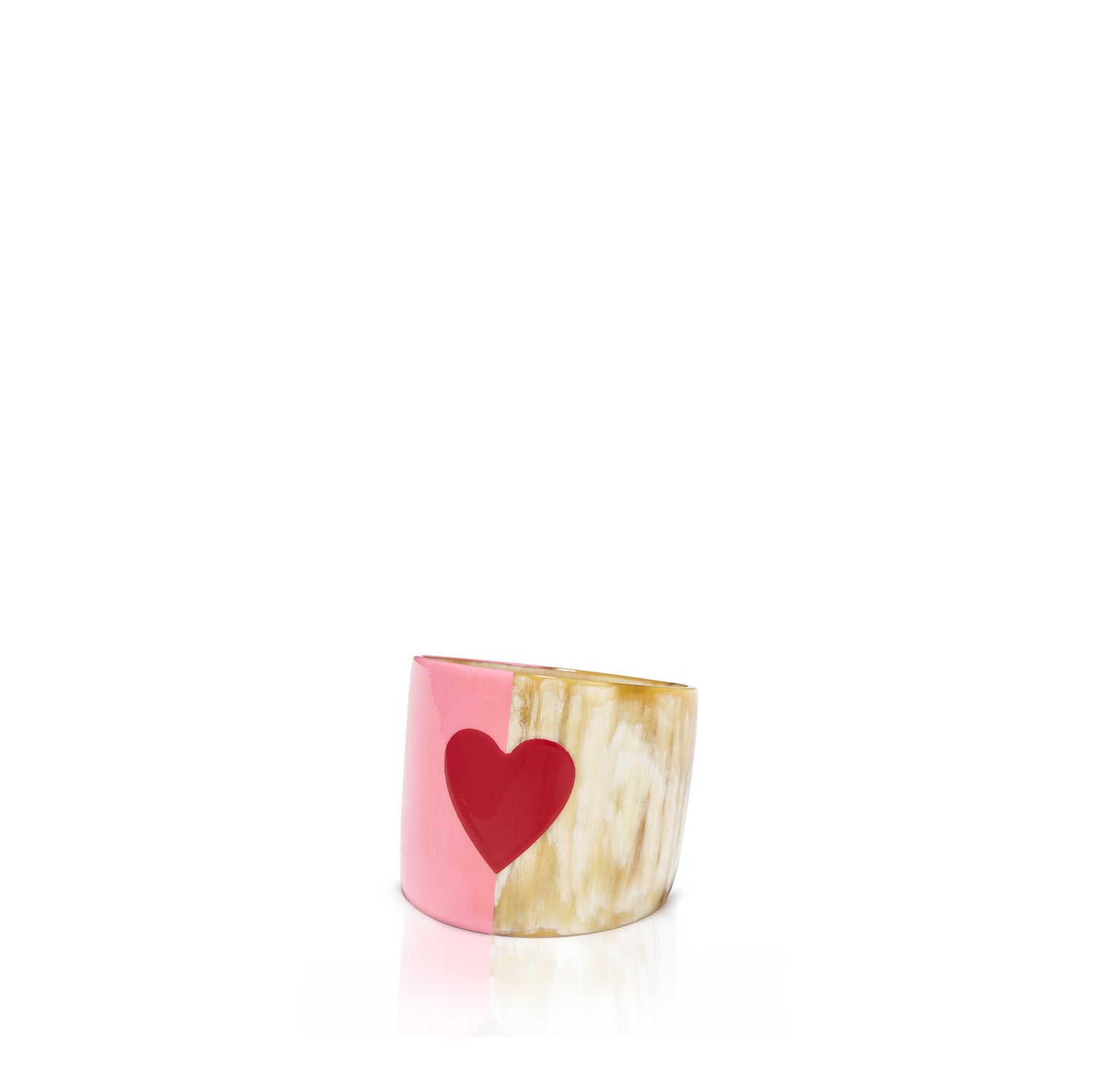 S&B Heart Pink Lacquer & Horn Napkin Ring