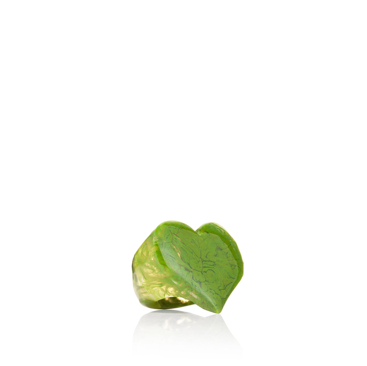 S&B Heart Avocado Green Resin Napkin Ring