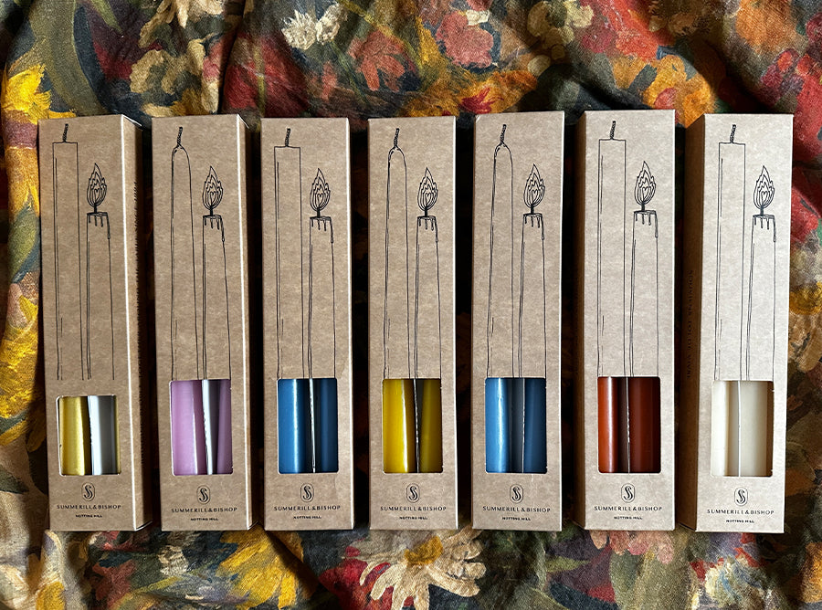 S&B Set of 2 Straight Candles in Ivory, 25cm