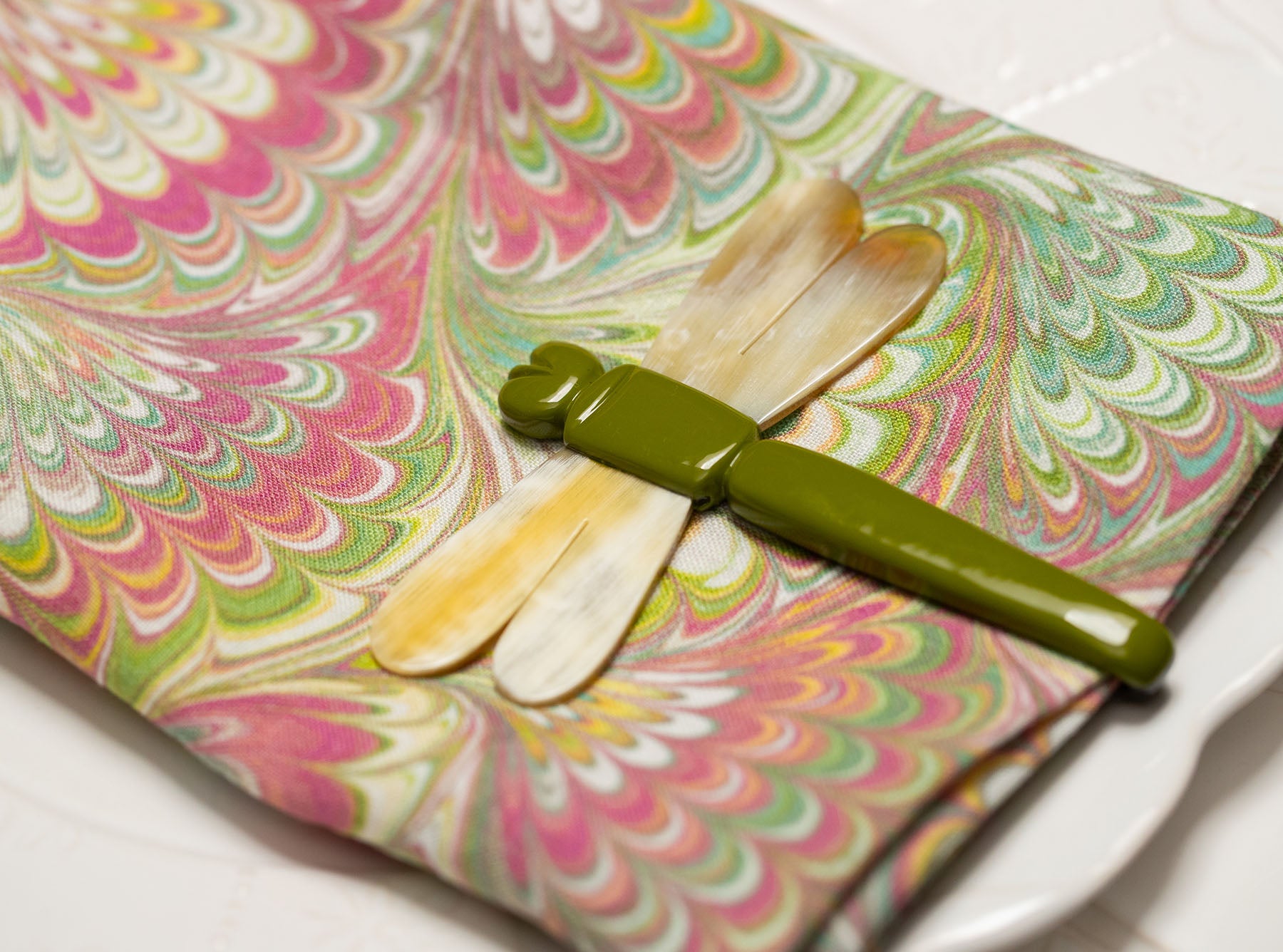 S&B Dragonfly Green Napkin Clip