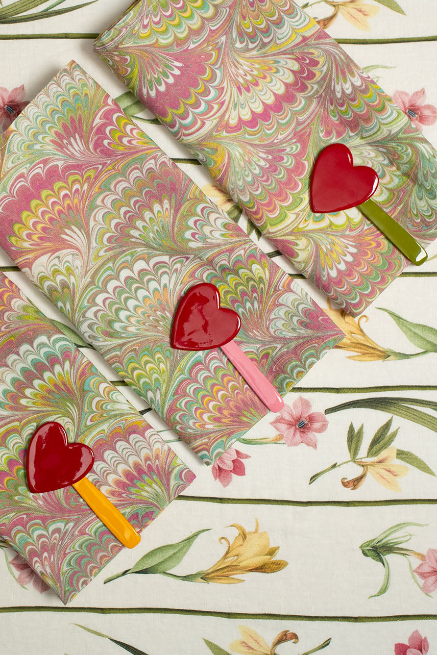 S&B Red Heart Pink Napkin Clip