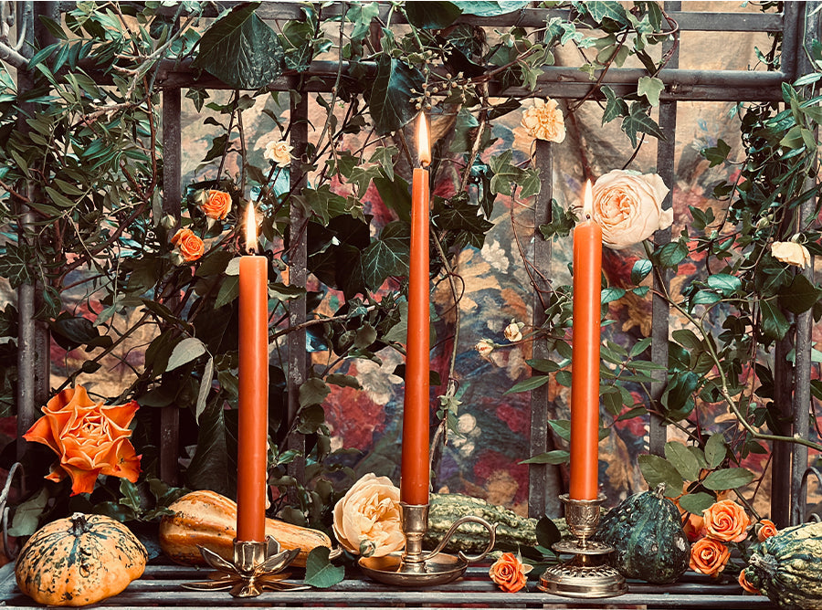 S&B Set of 2 Straight Candles in Olive Green, 25cm