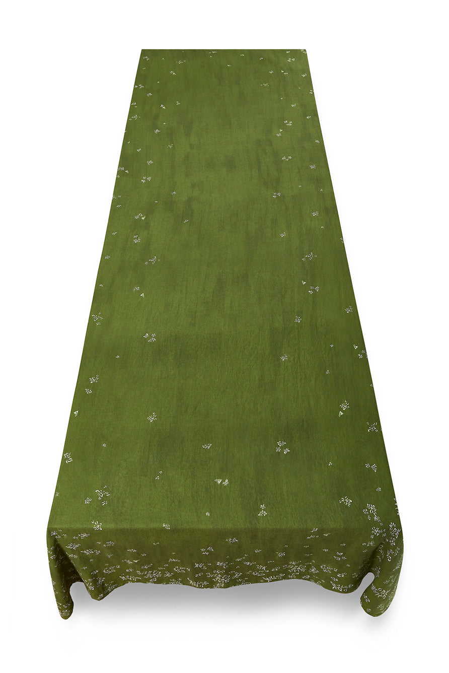 S&Bee Linen Tablecloth in Avocado Green