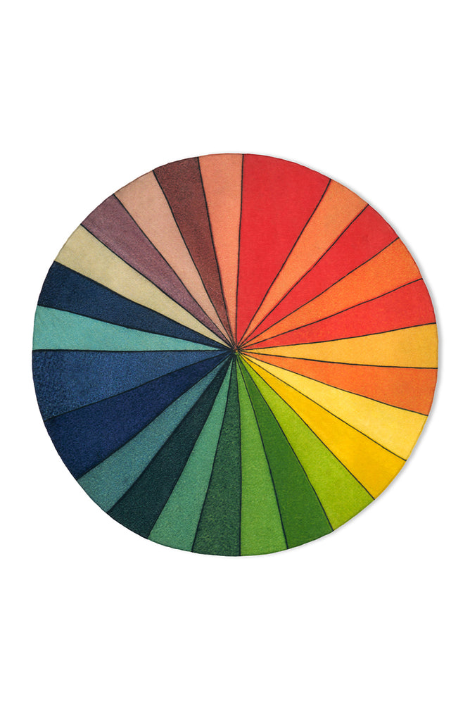 S&B x John Derian 'Colour Wheel' Round Occasional Linen Tablecloth, 165cm