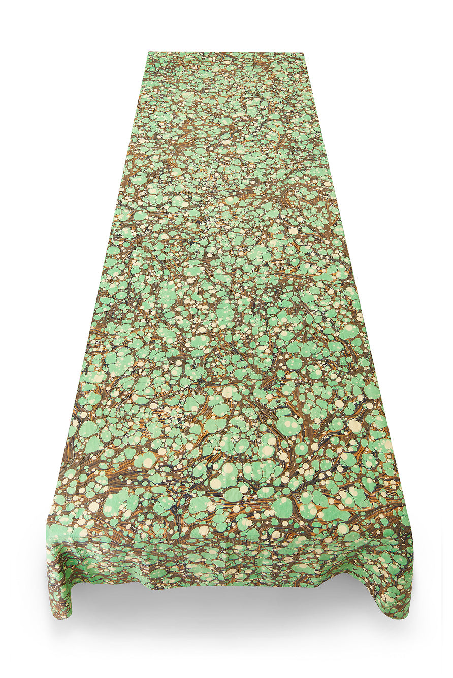 Summerill & Bishop x MatchesFashion Marble Tablecloth in Green & White