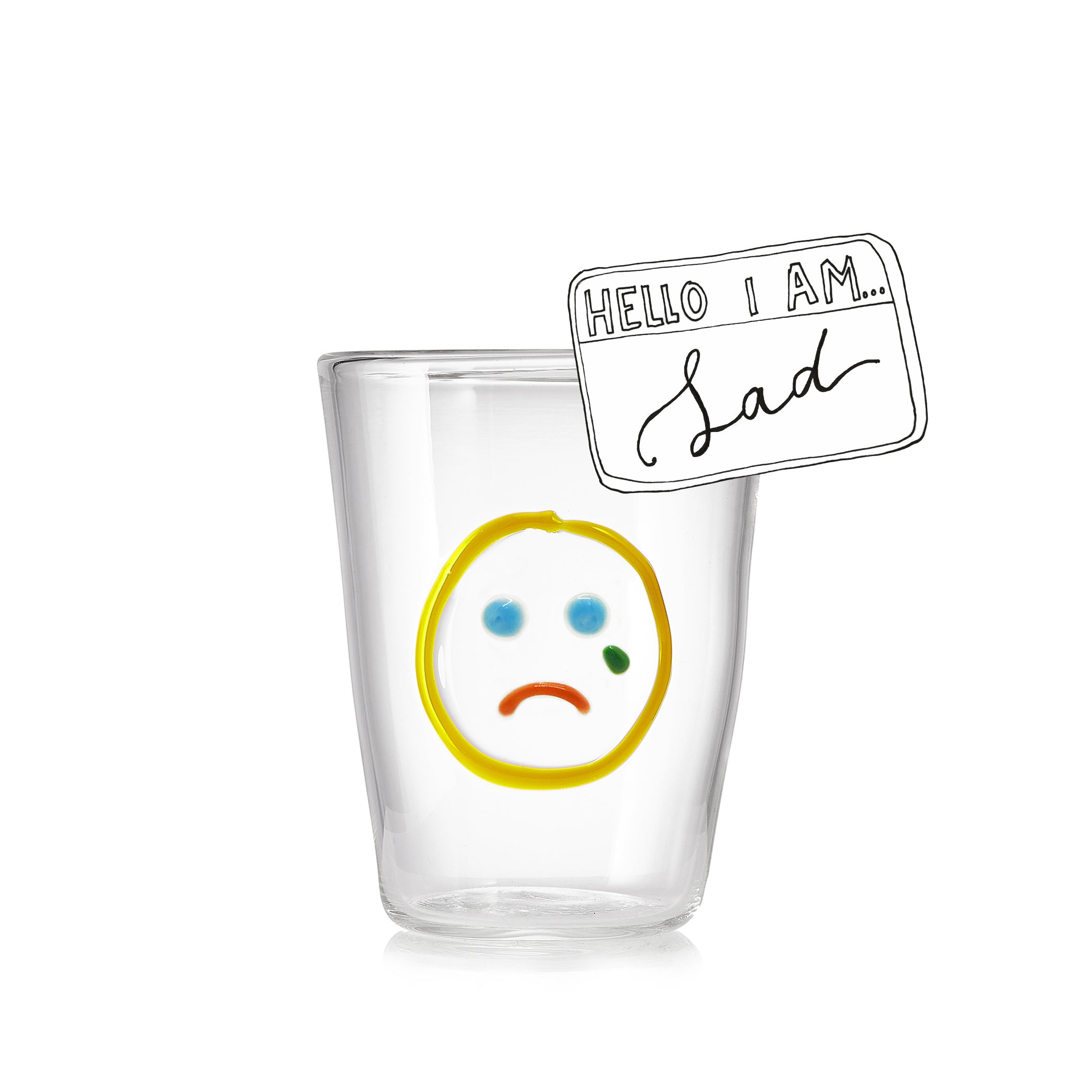Handblown Glass 'Sad' Mood Tumbler