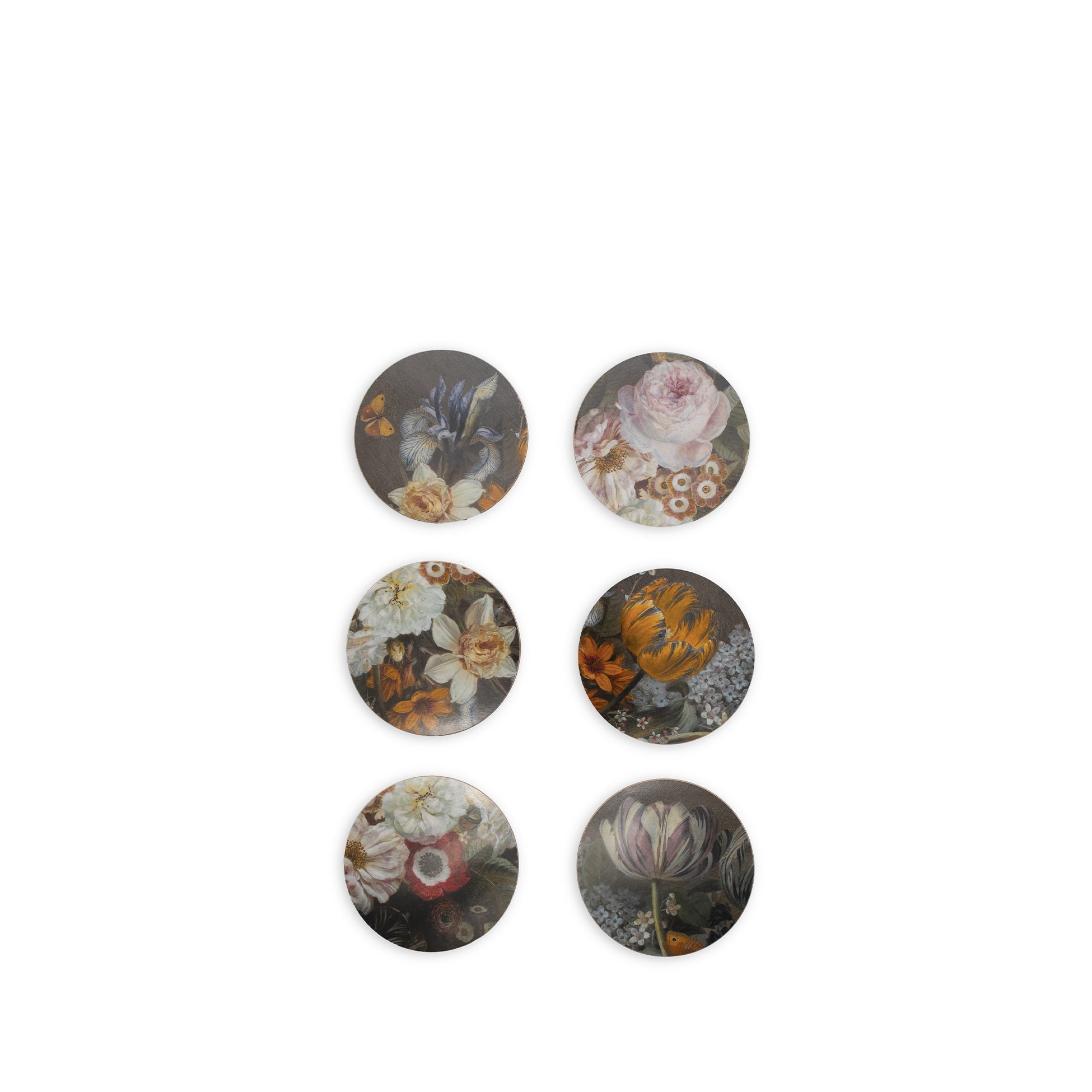 Set of 6 'Still Life 1815' Cork-Backed Coasters