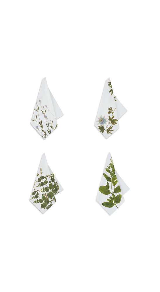 Set of Four S&B 'Tisane' Herb Napkins, 50x50cm