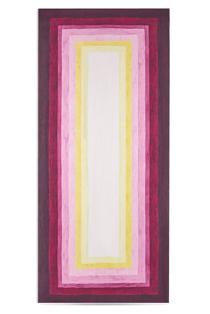 'Shades Of Pink' Striped Linen Tablecloth
