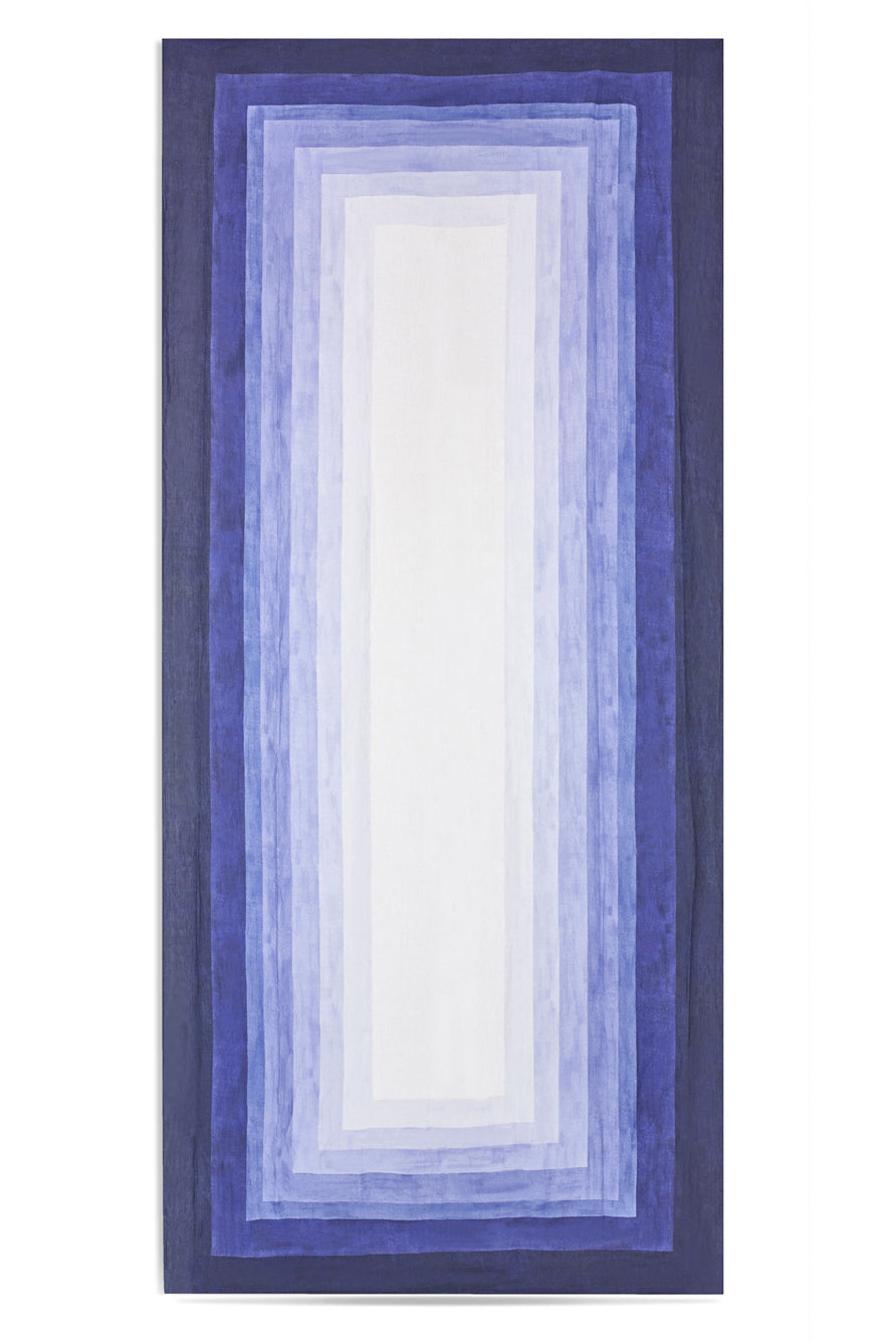 'Shades Of Blue' Striped Linen Tablecloth