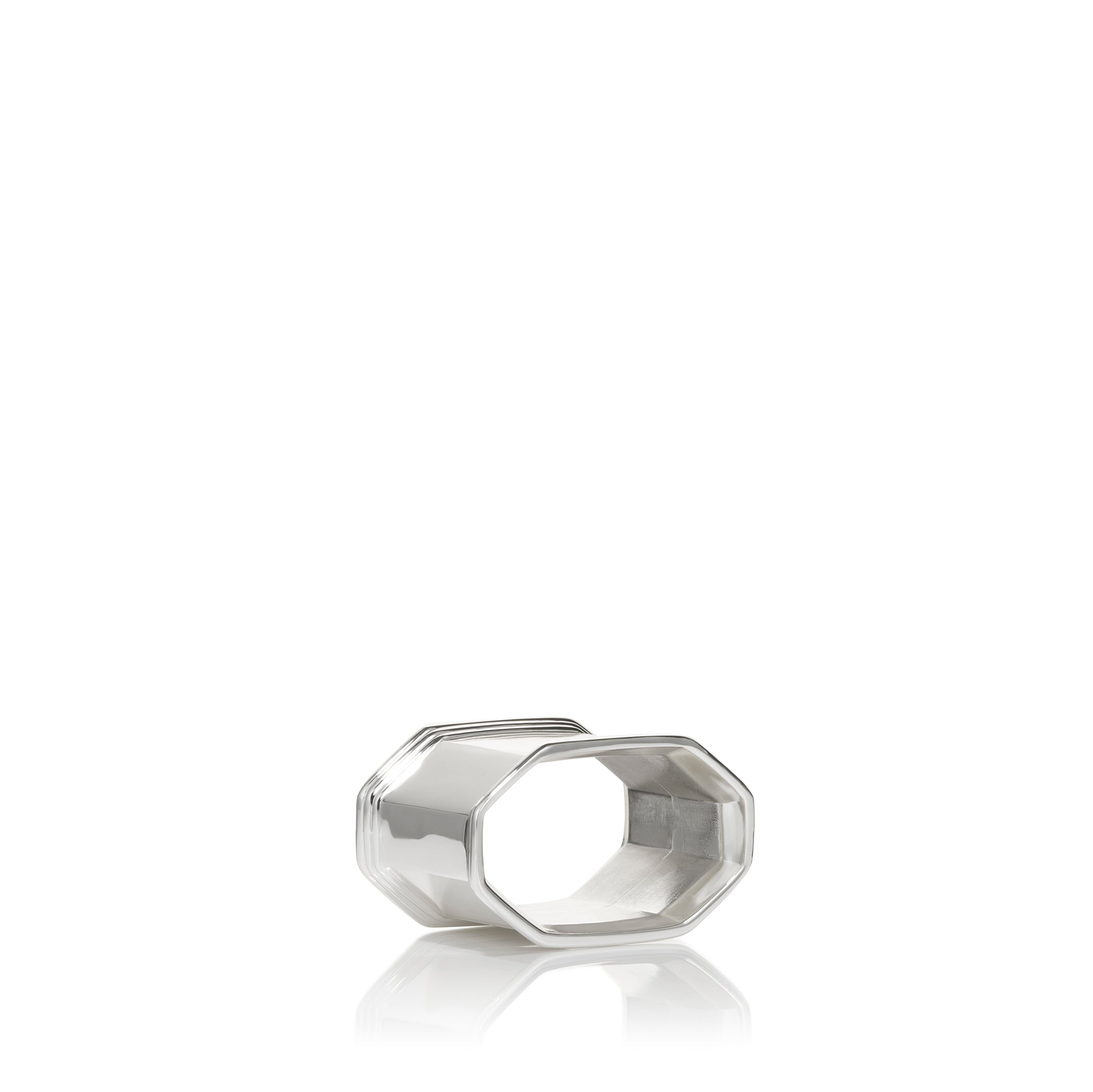 Silver Plated Octagonal Napkin Rings, Set of 4