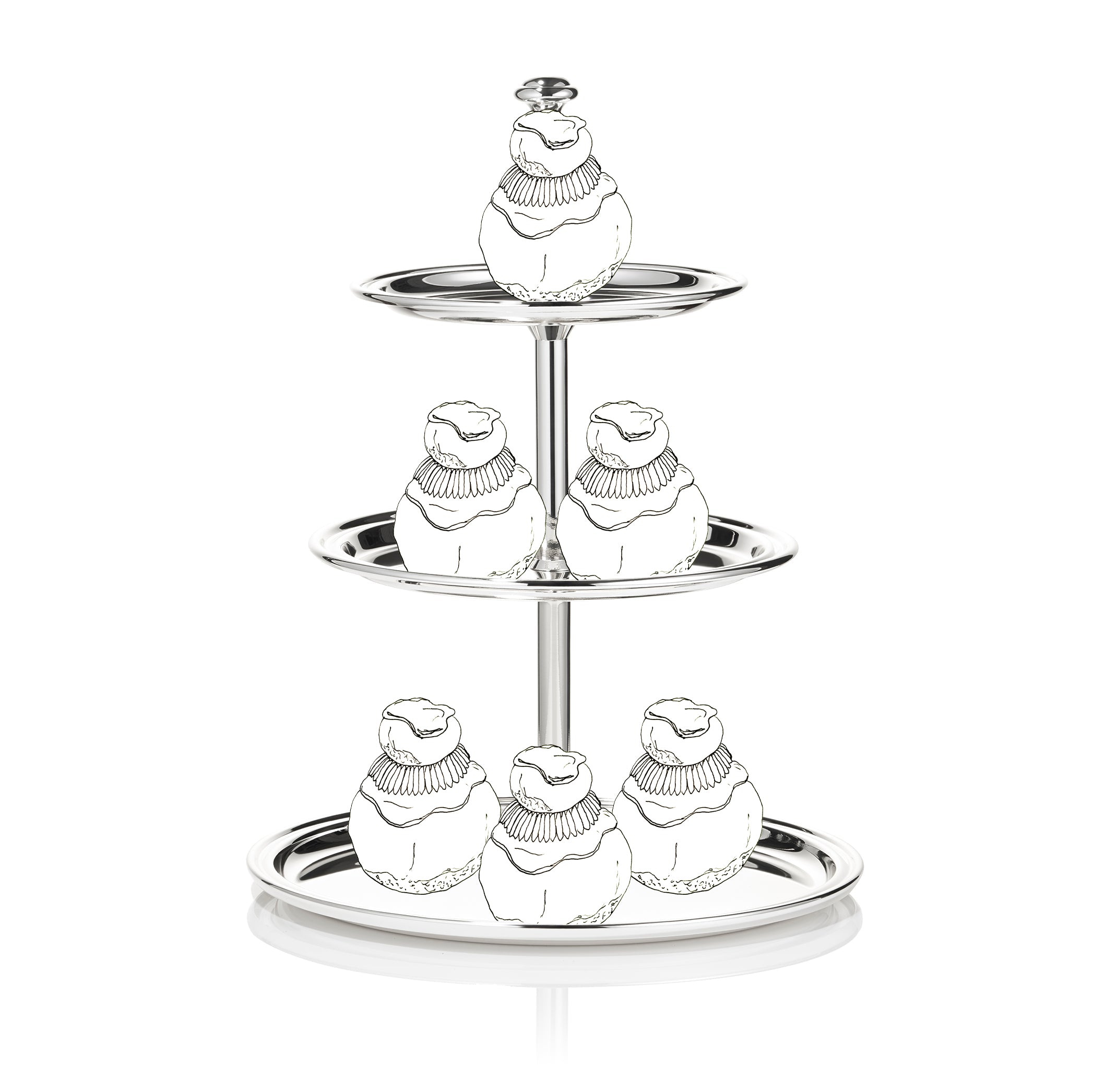 Silver Plated Three Tier Cake Stand, 30cm