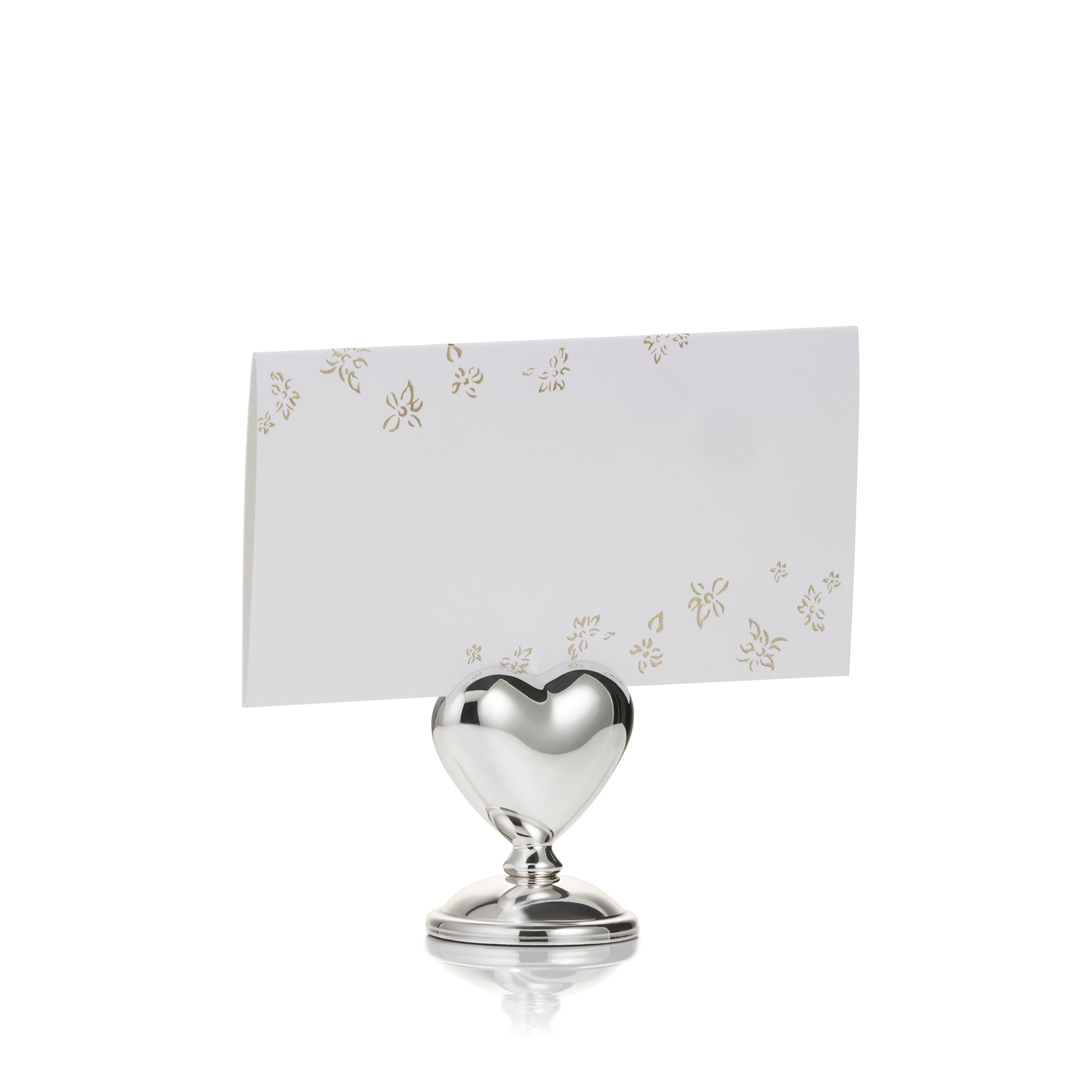 Silver Plated Heart Placecard Holders, Set of 6