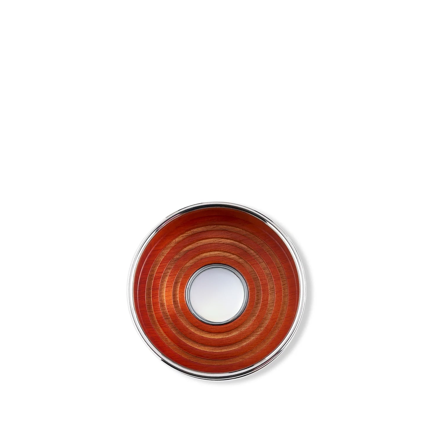 Silver Plated & Wooden Bottle Coaster, 10cm