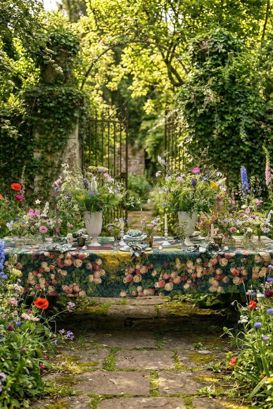 S&B x John Derian 'Sleeping Beauty' Linen Tablecloth