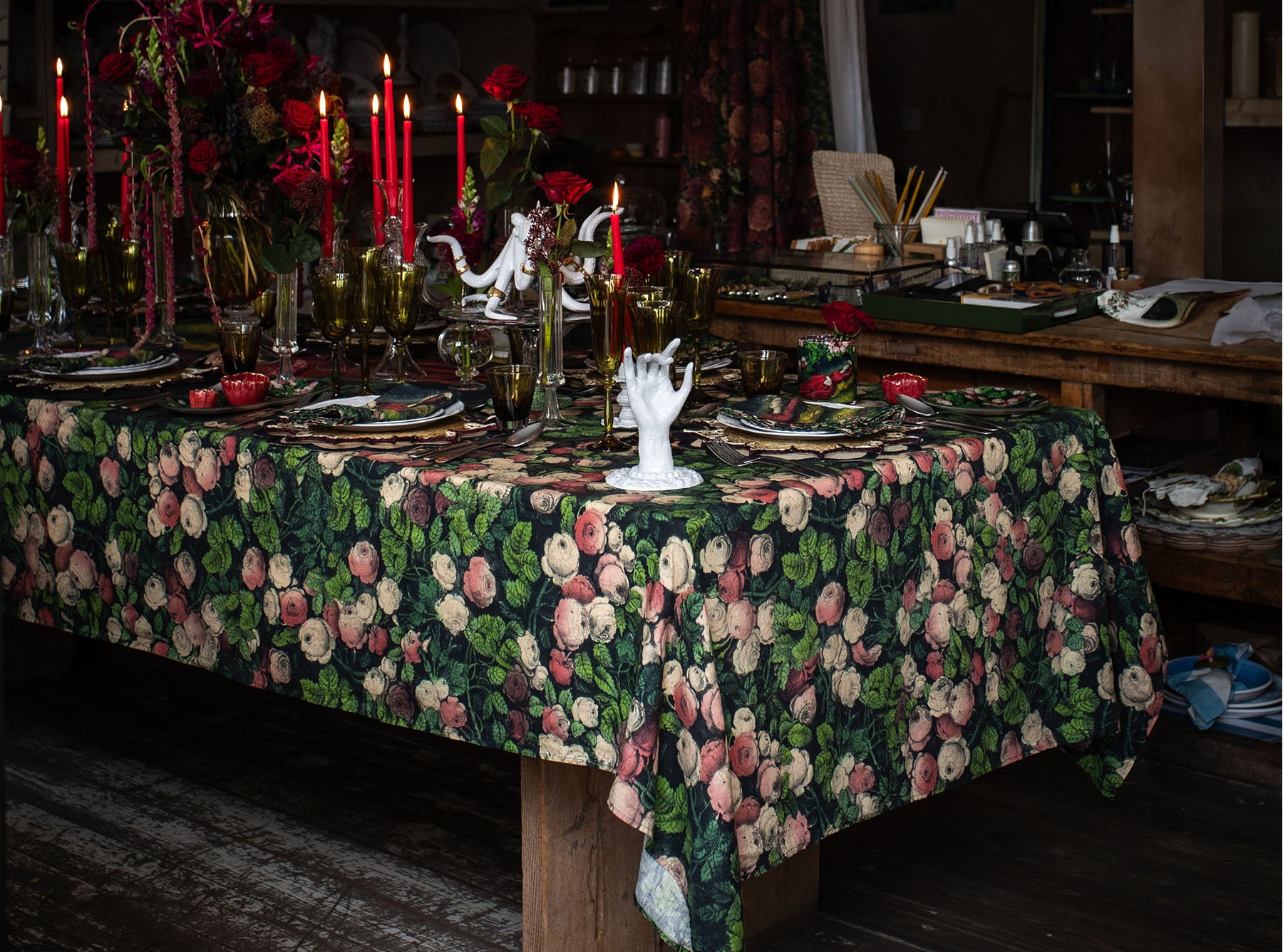 S&B x John Derian 'Sleeping Beauty' Linen Tablecloth
