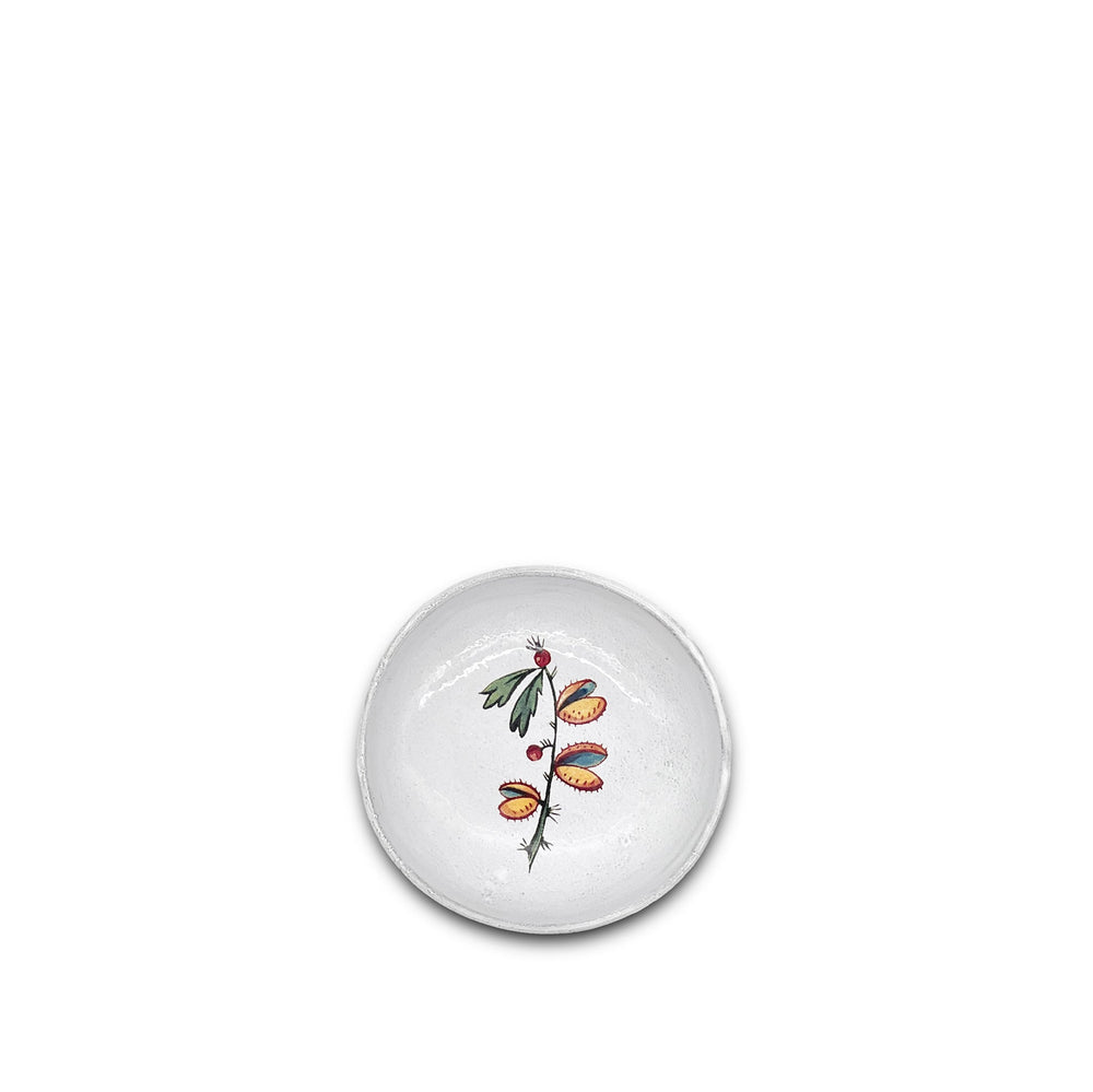 White Ceramic Small Yellow Bud Dish by Astier de Villatte, 11cm