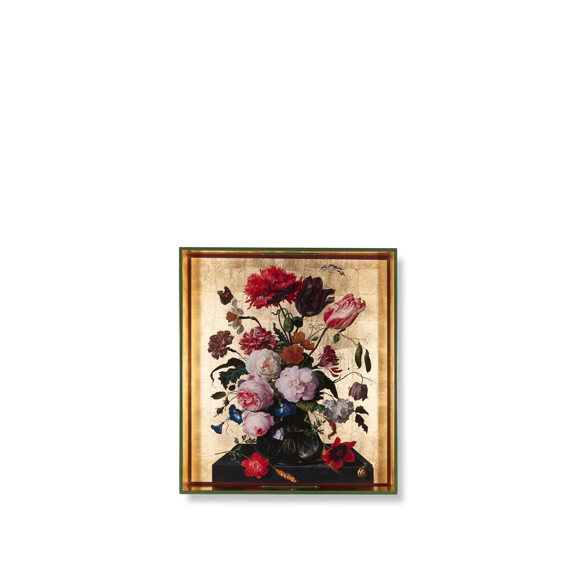 Gold Leaf 'Still Life 1815' Rectangular Lacquered Tray, 40cm x 23cm