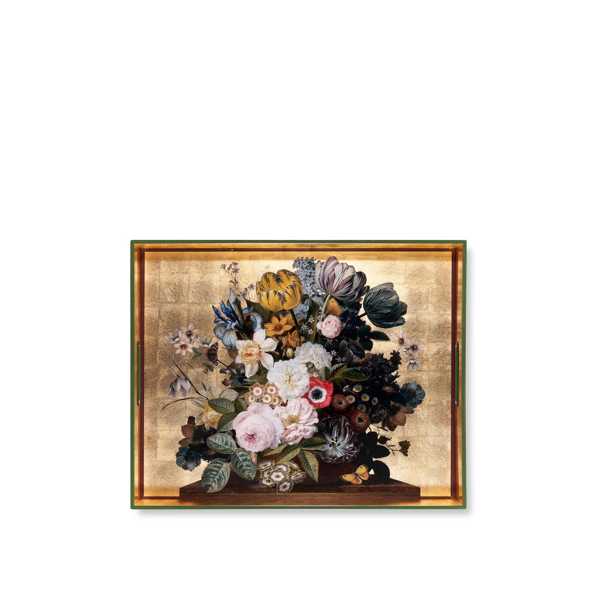 Gold Leaf 'Still Life 1815' Rectangular Lacquered Tray, 50cm x 40cm