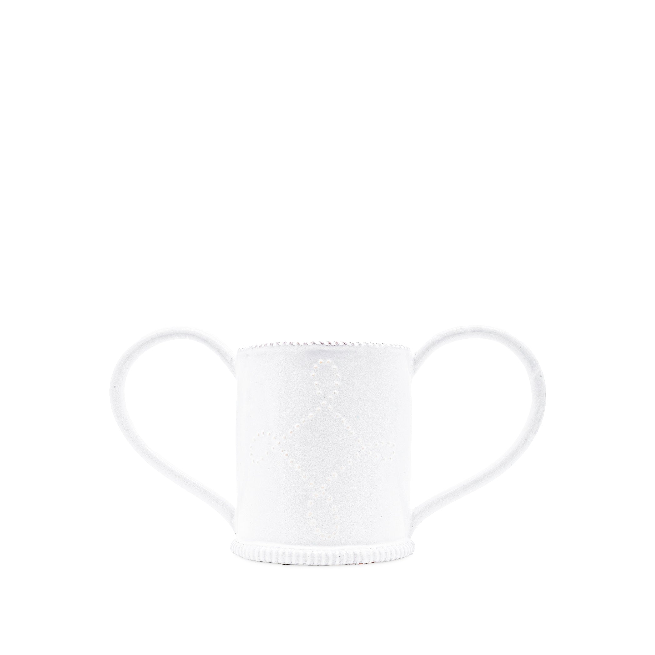 White ceramic vase on a white background